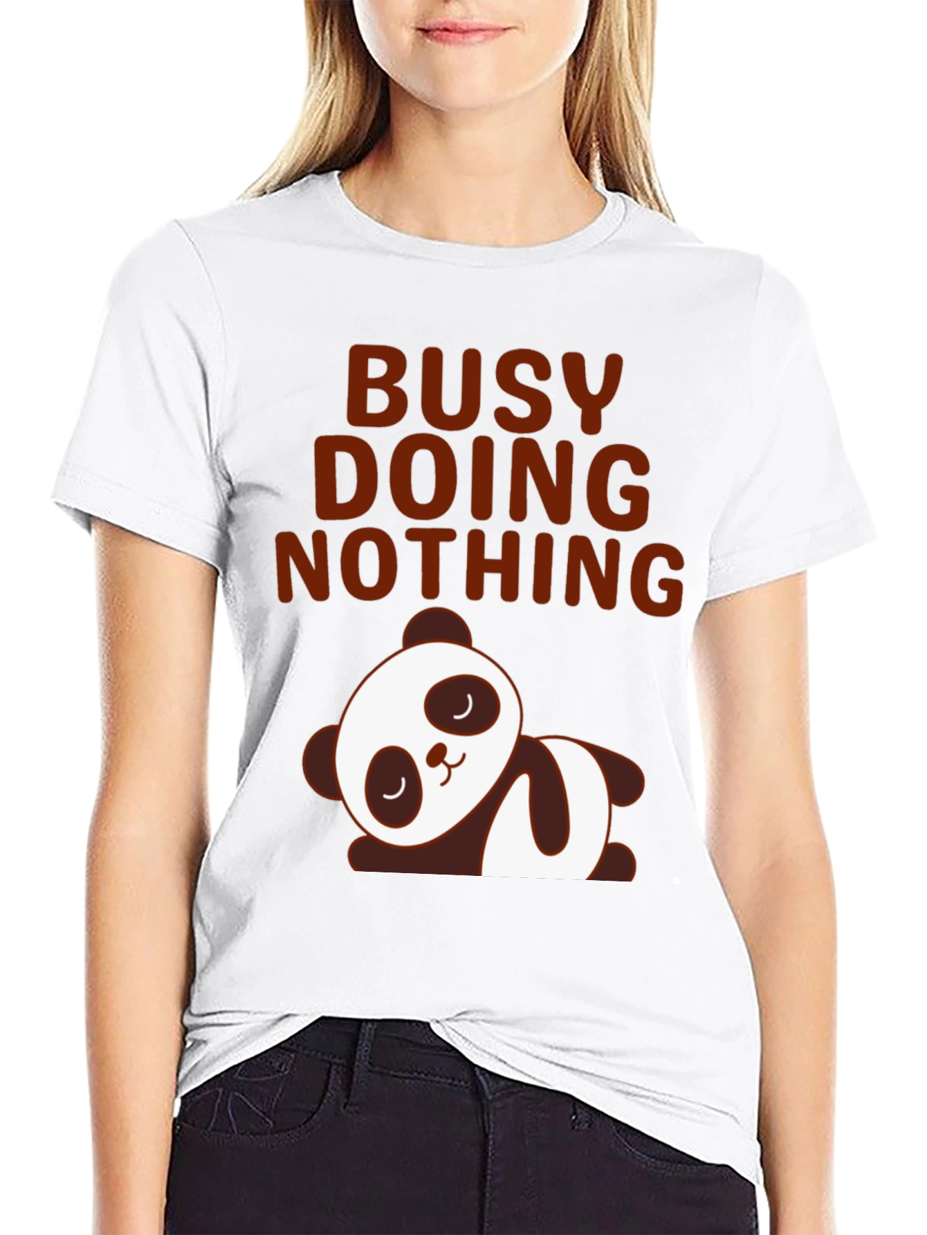 Lazy Panda Graphic Tee - Busy Doing Nothing T-Shirt