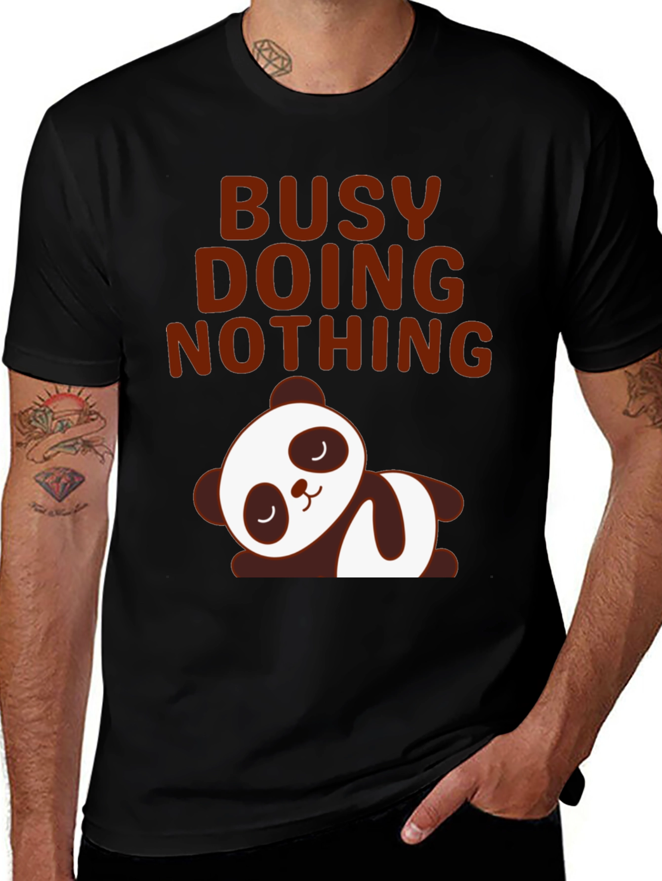 Lazy Panda Graphic Tee - Busy Doing Nothing T-Shirt