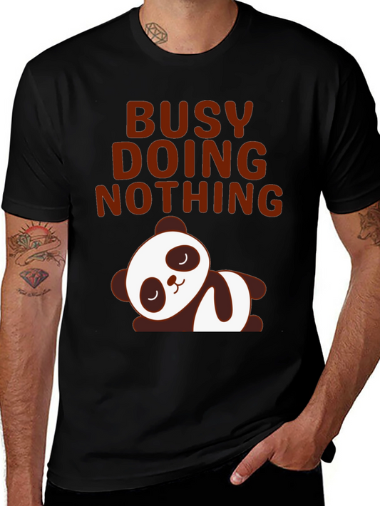 Lazy Panda Graphic Tee - Busy Doing Nothing T-Shirt