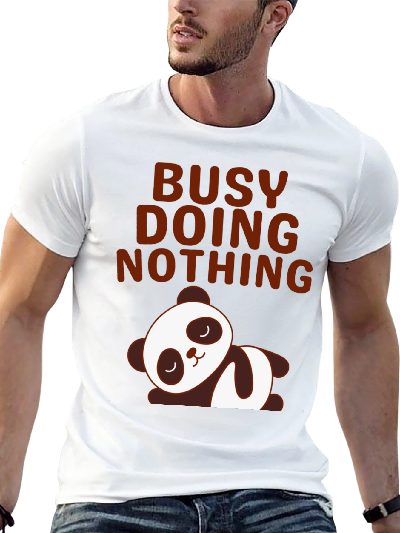 Lazy Panda Graphic Tee - Busy Doing Nothing T-Shirt