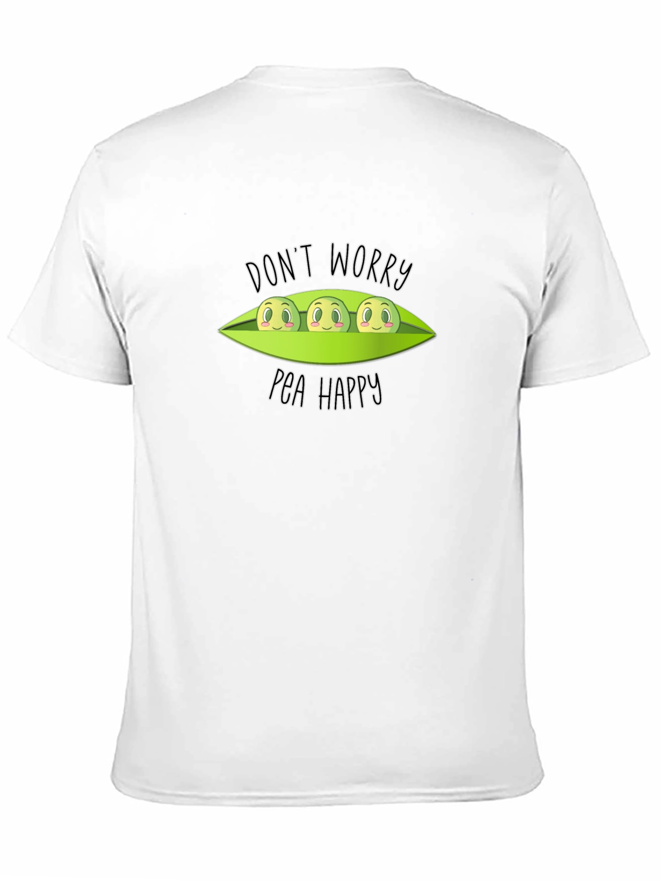 Dont Worry Pea Happy Black T-Shirt