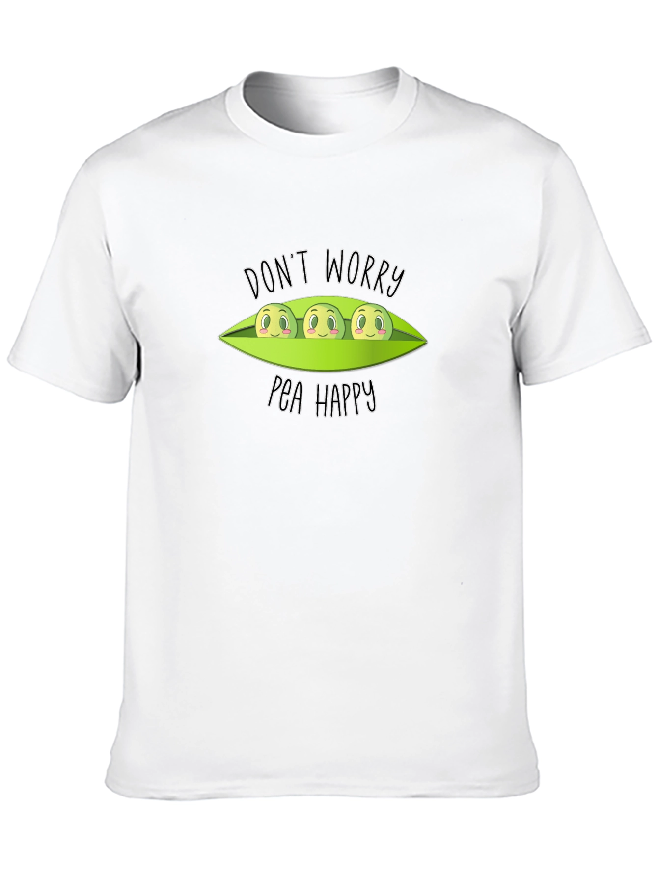 Dont Worry Pea Happy Black T-Shirt