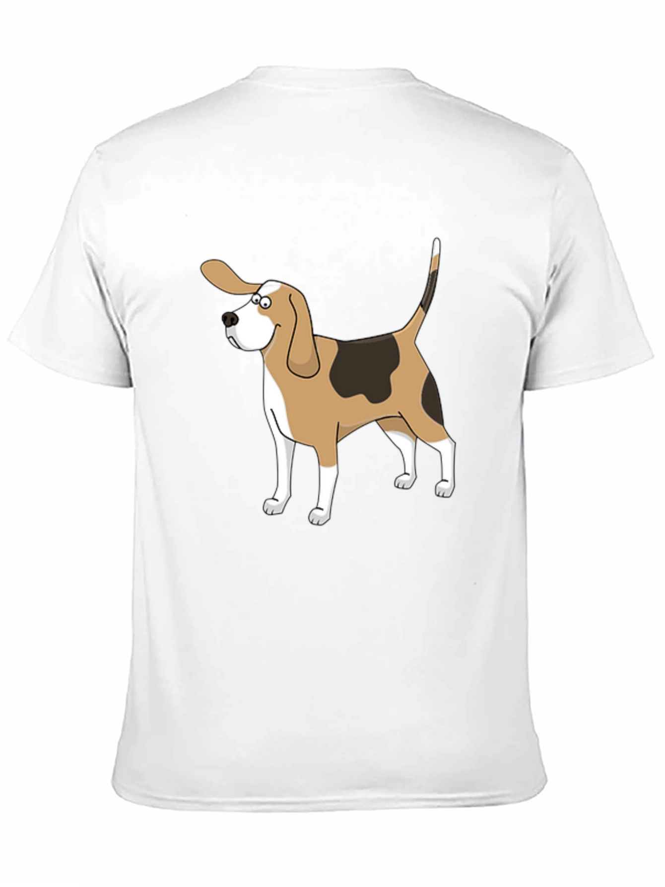 Cartoon Beagle Dog Graphic Black T-Shirt