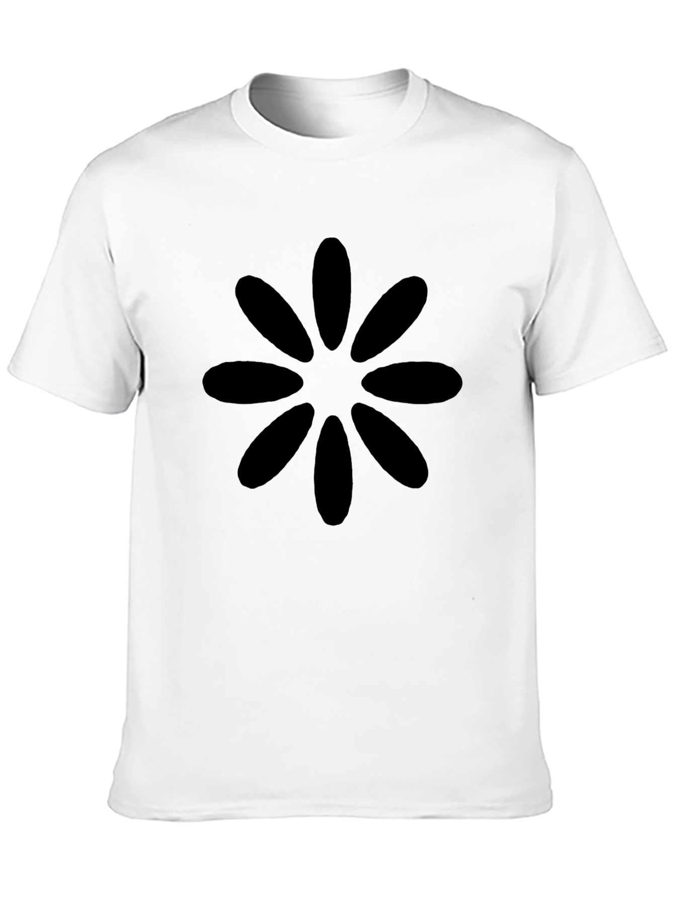 Black Flower Graphic Tee - Casual Cotton T-Shirt