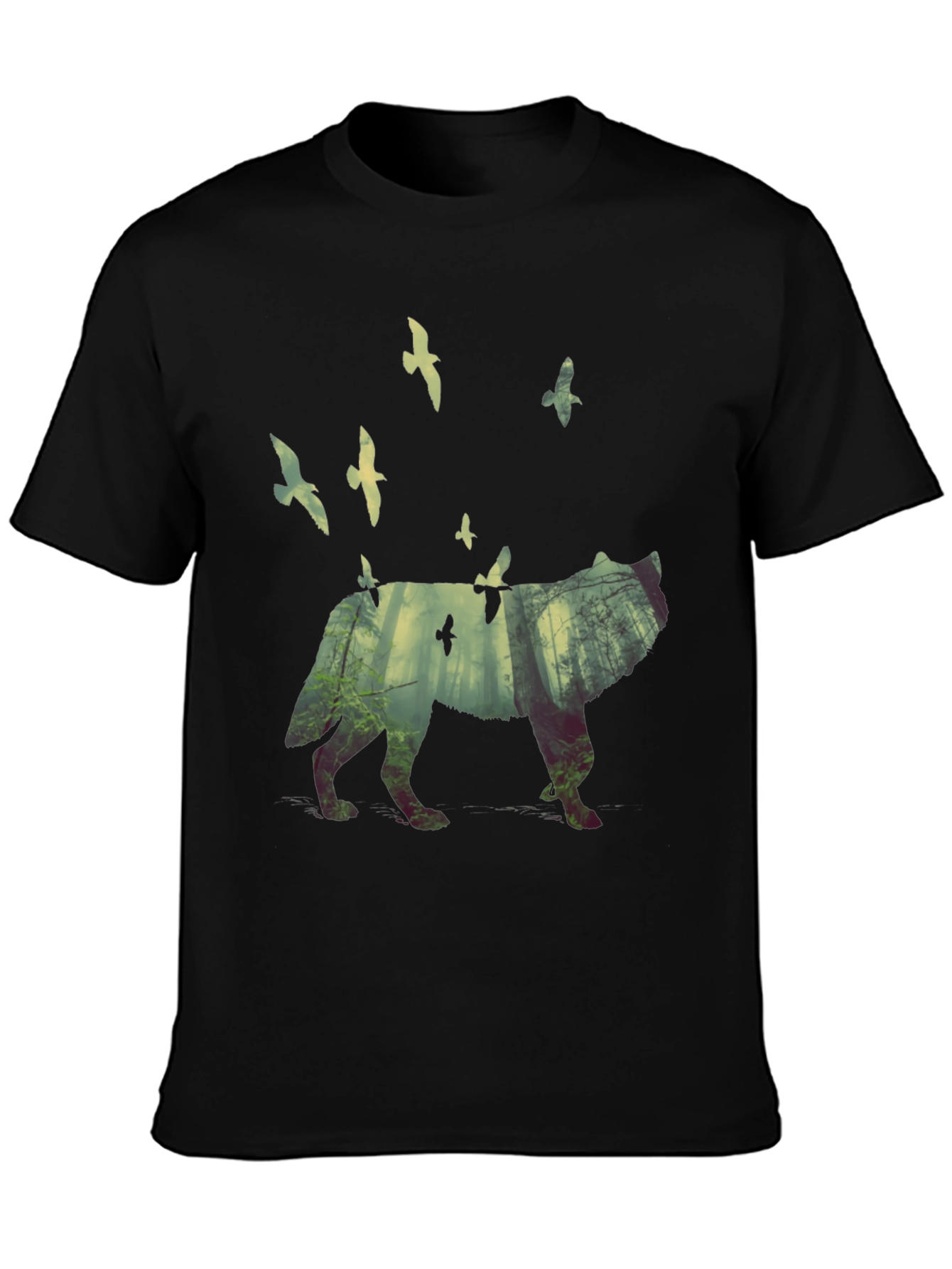 Wolf Forest Graphic T-Shirt - Nature Inspired Tee