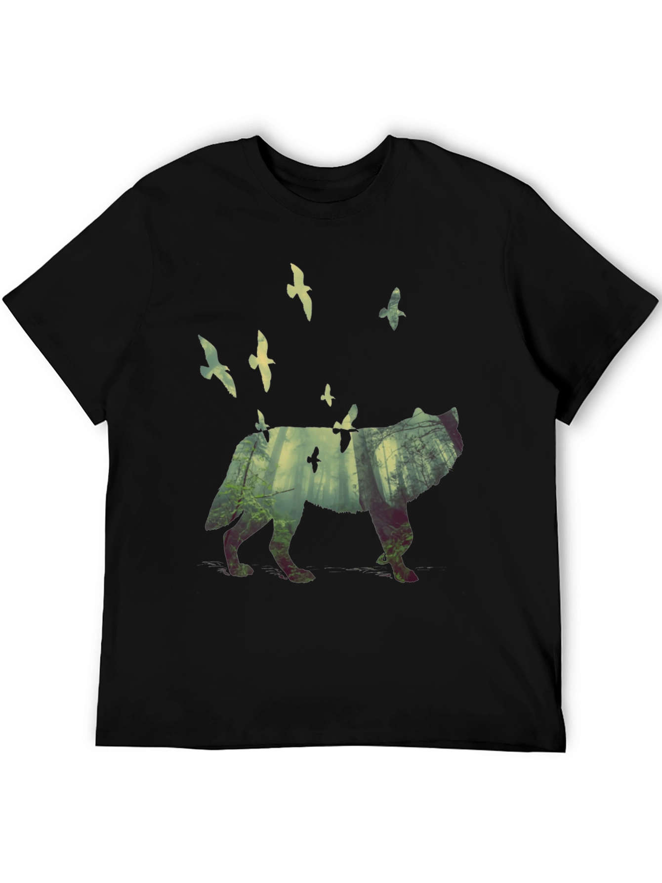 Wolf Forest Graphic T-Shirt - Nature Inspired Tee