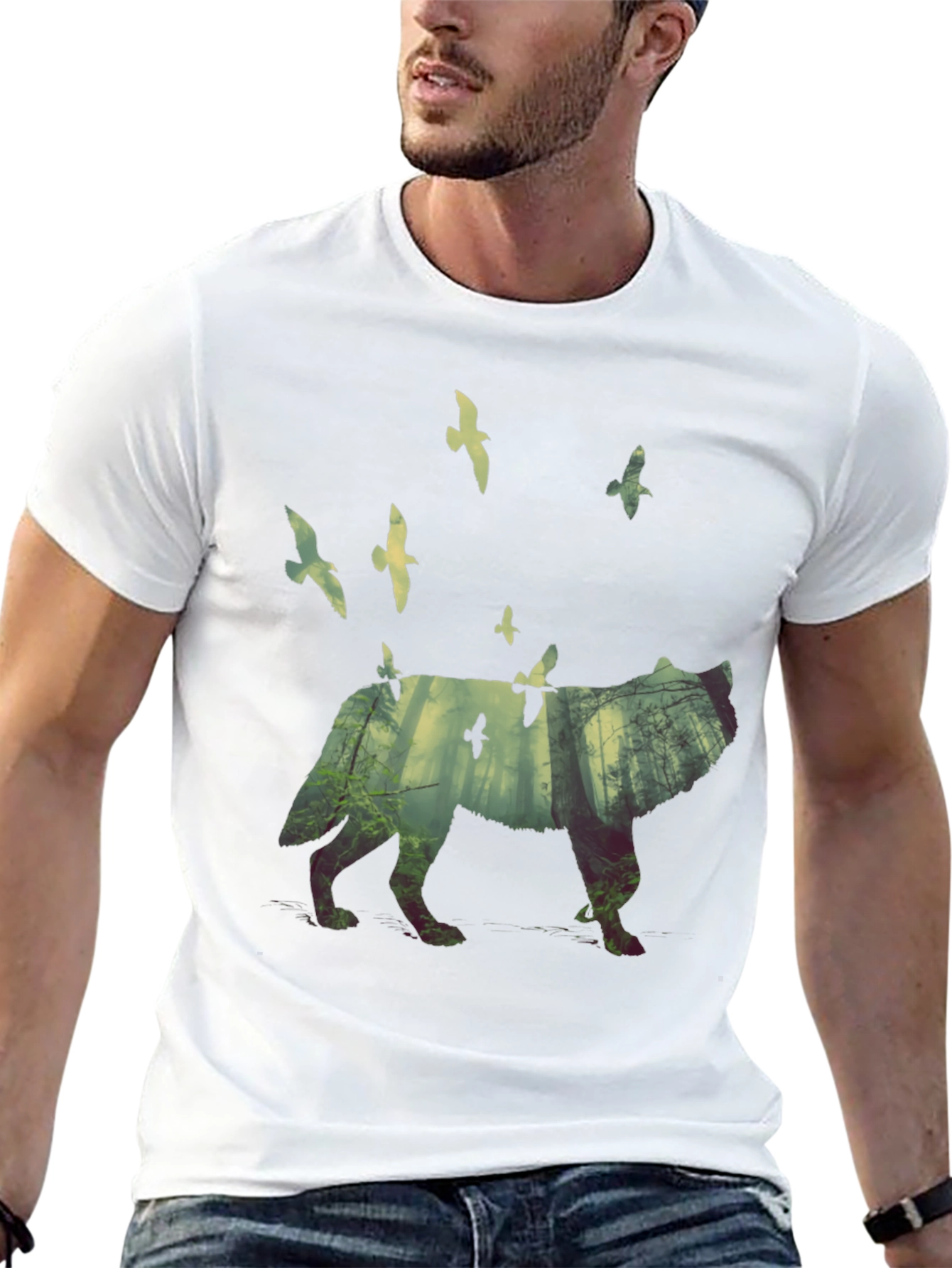 Wolf Forest Graphic T-Shirt - Nature Inspired Tee