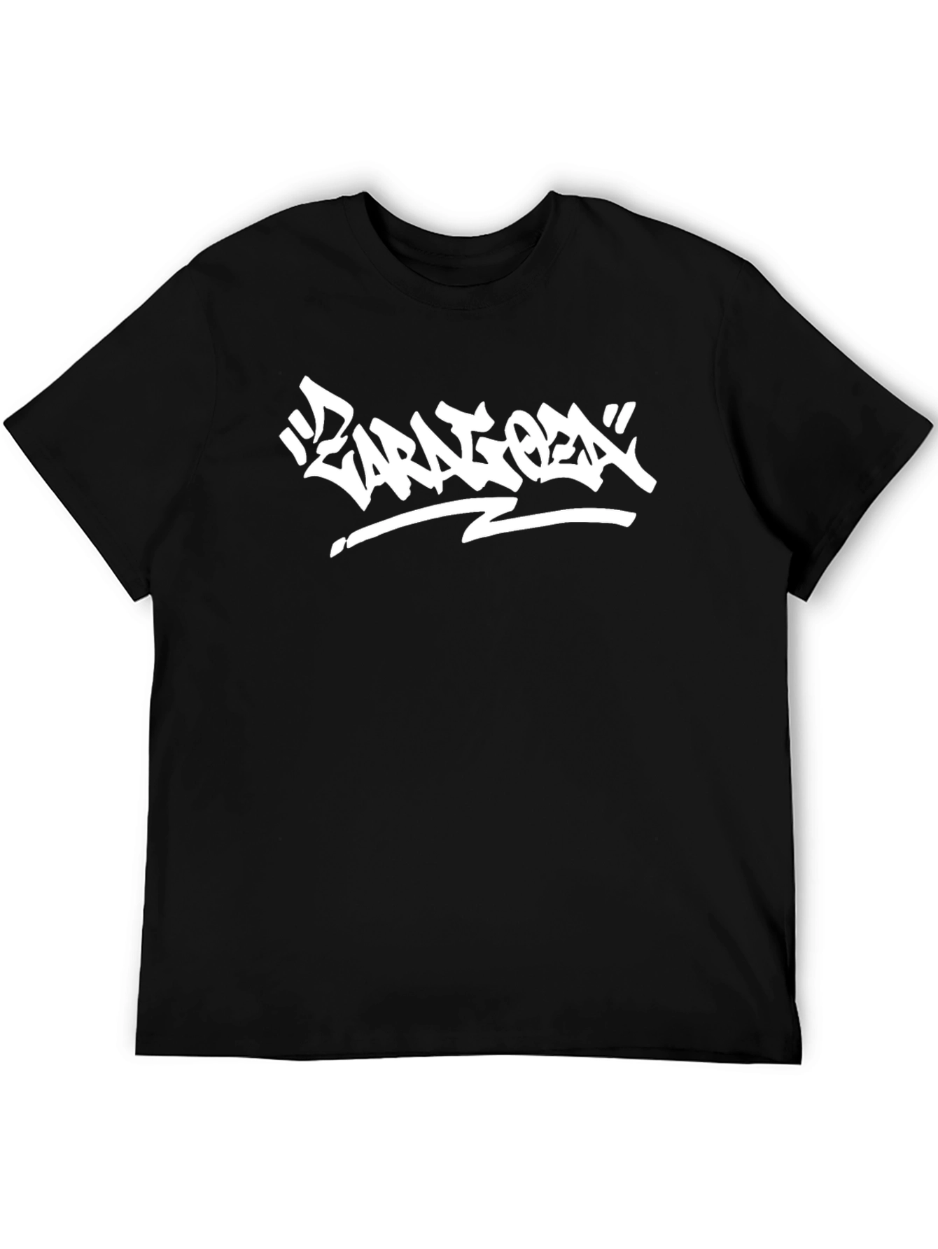 Black T-Shirt with White Urban Graffiti Design