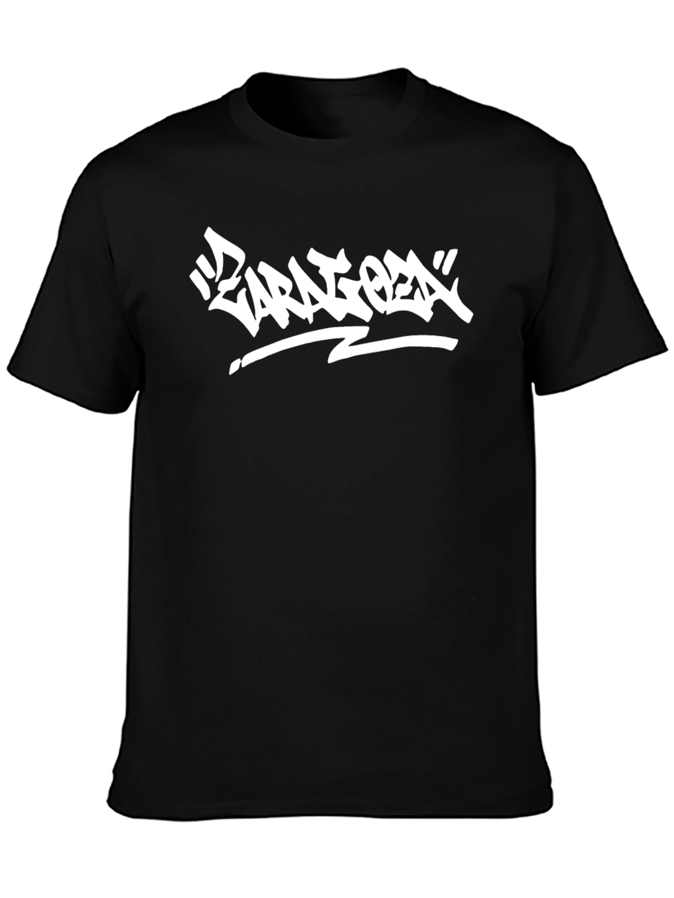 Black T-Shirt with White Urban Graffiti Design