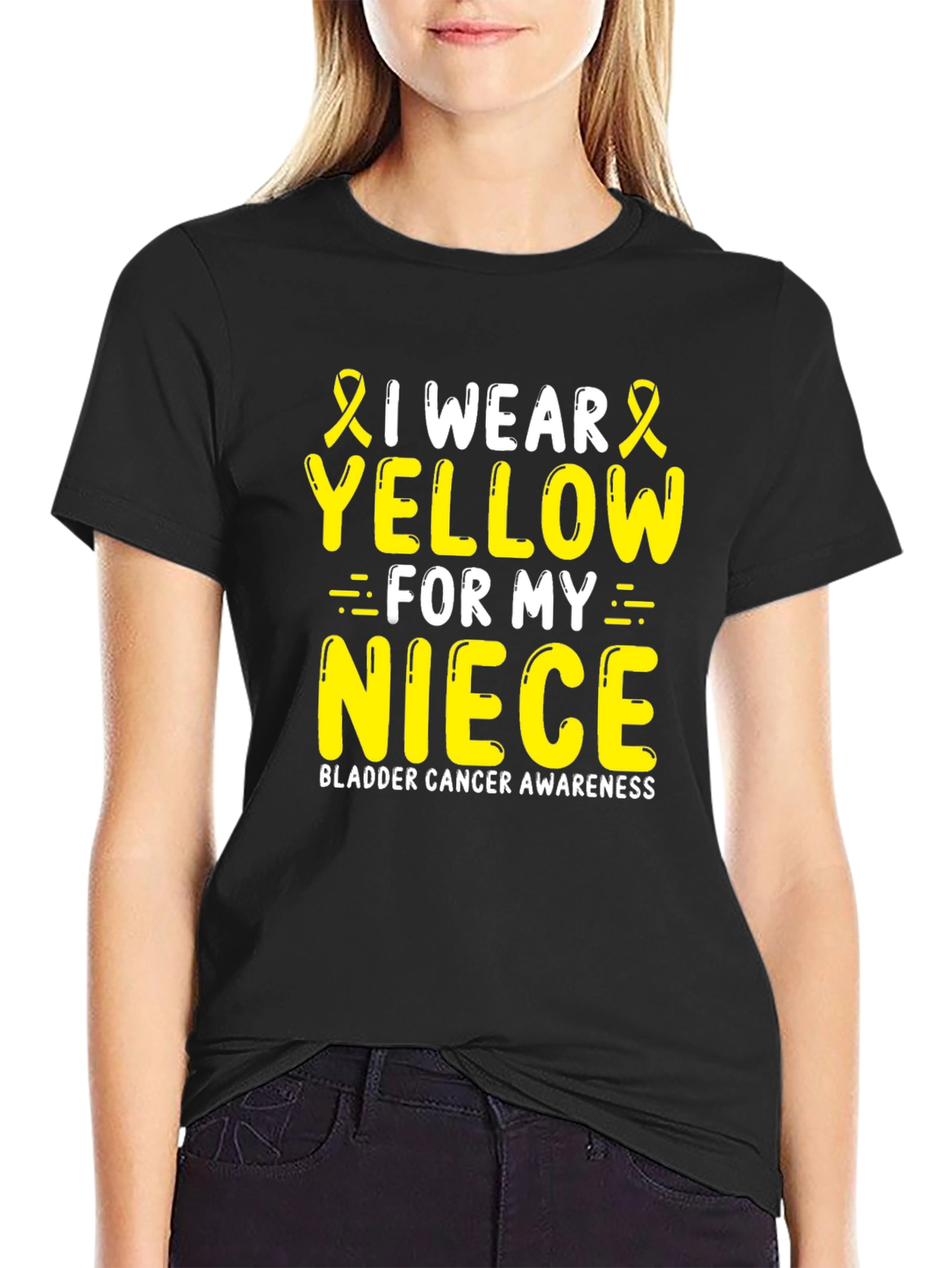 Yellow Niece Bladder Cancer Awareness T-Shirt