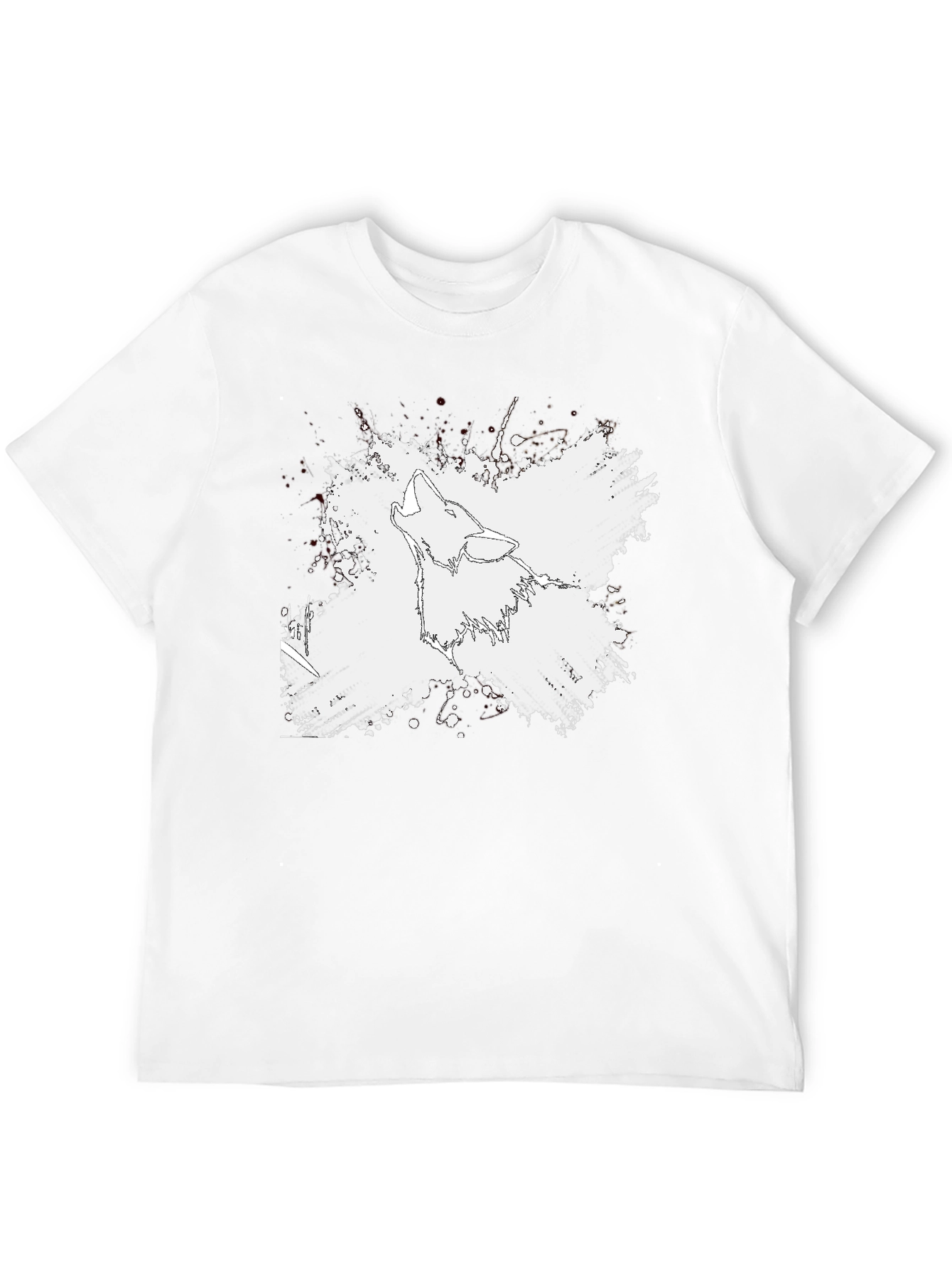 Wolf Graphic Print T-Shirt - Black