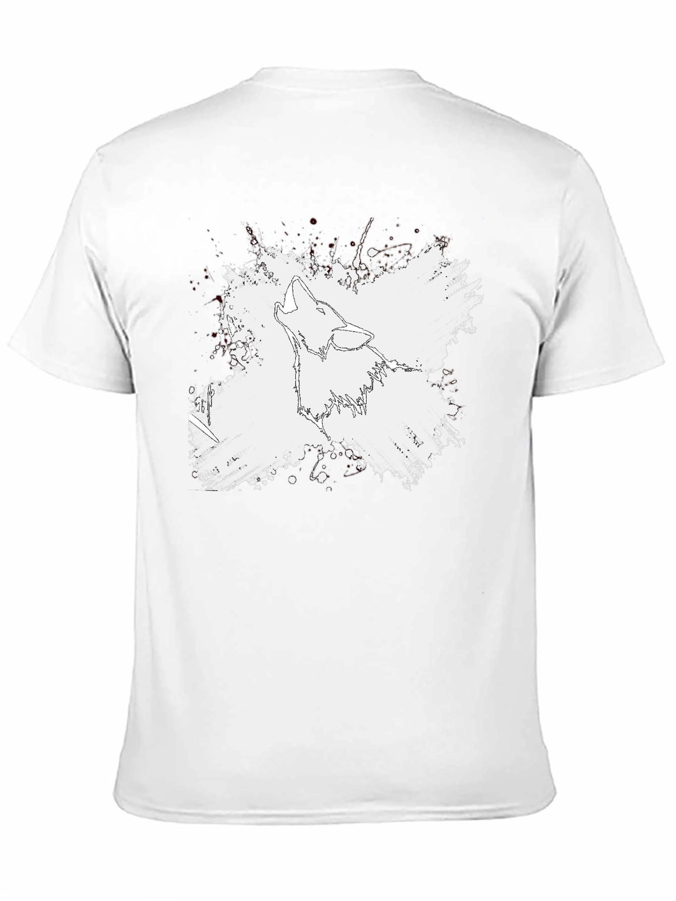 Wolf Graphic Print T-Shirt - Black
