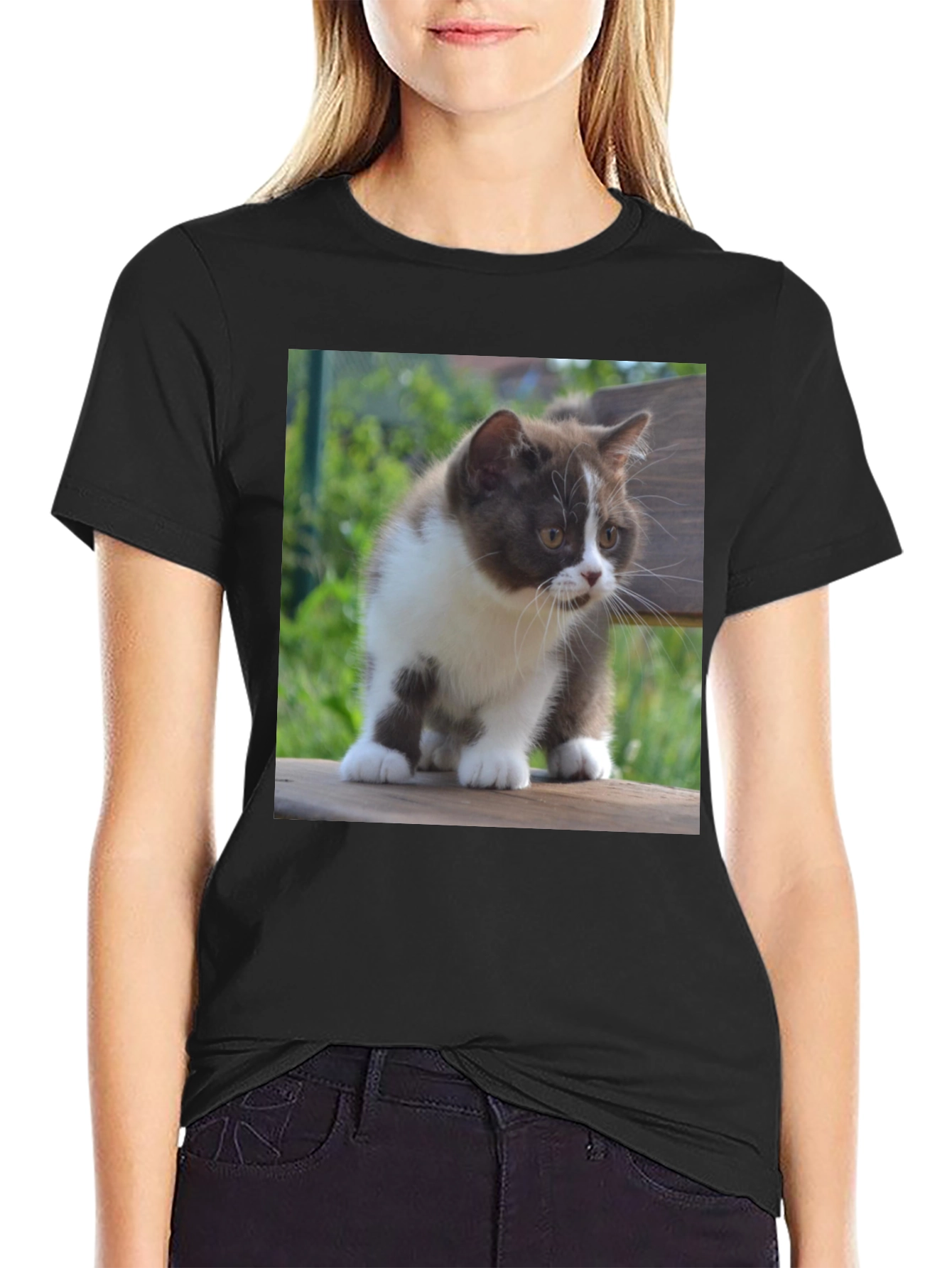 Cute Kitten T-Shirt - Black