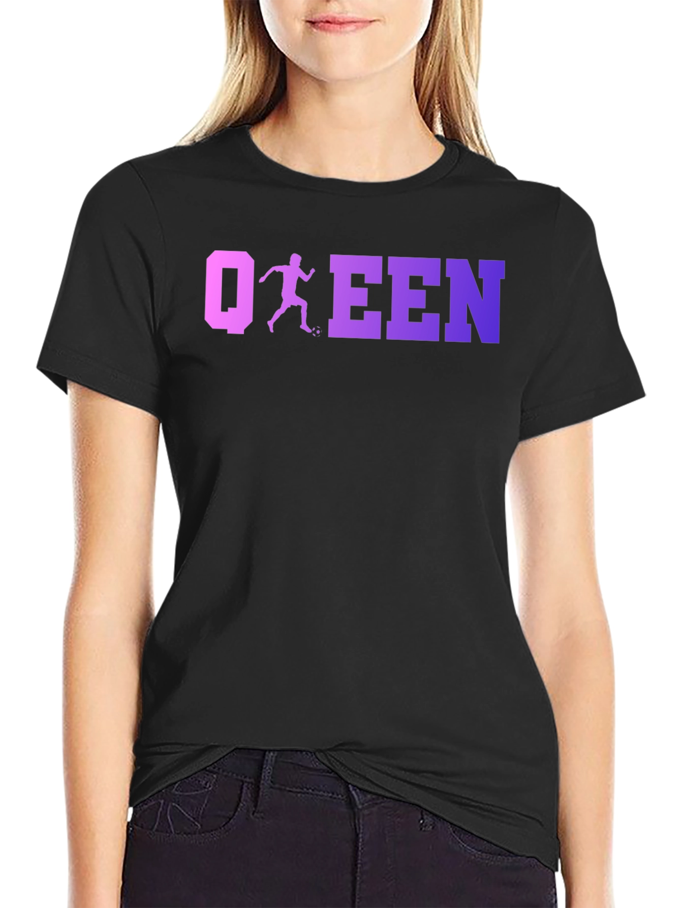 Soccer Queen Black T-Shirt