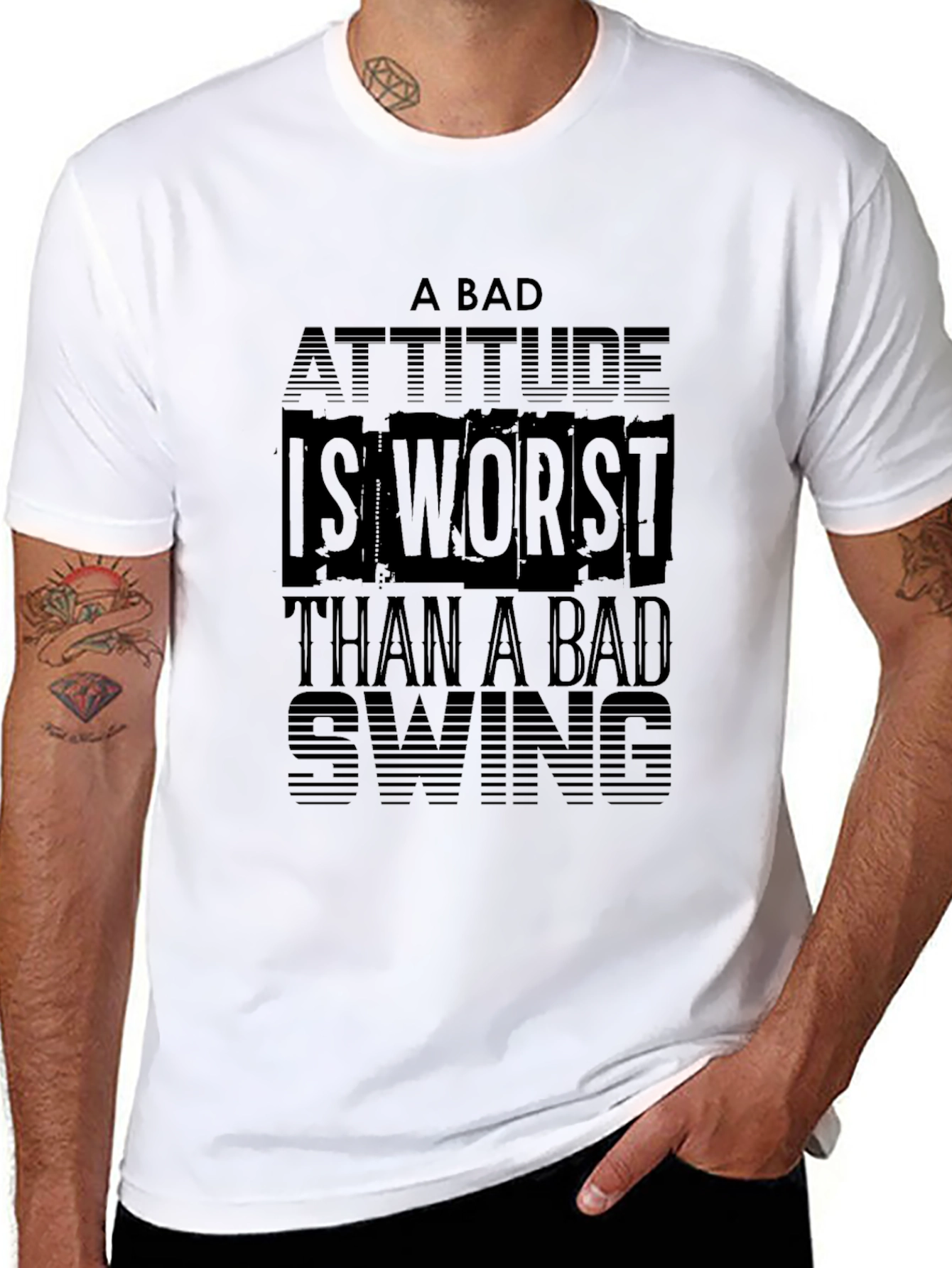 Bad Attitude Worse Than Swing Black T-Shirt
