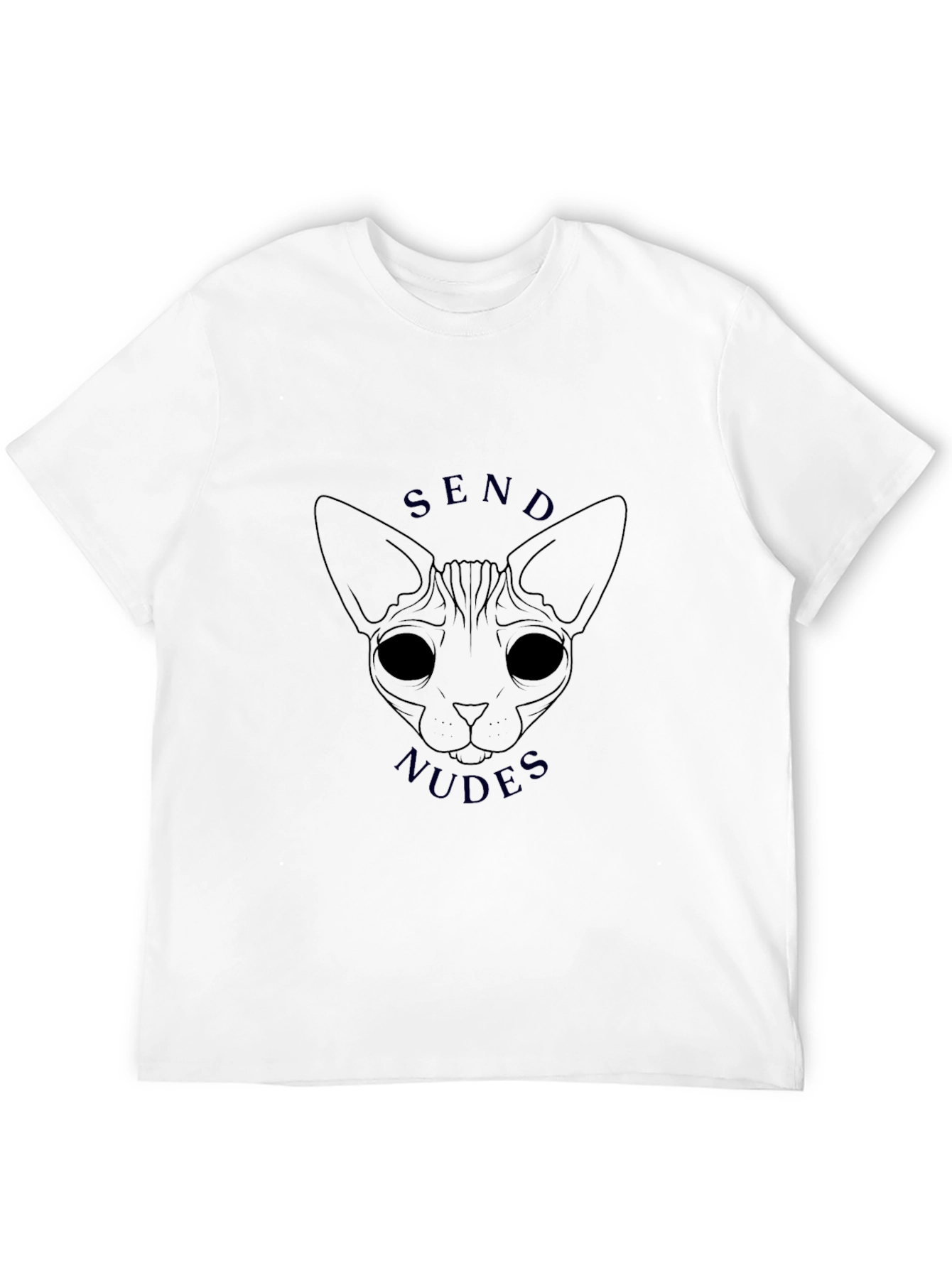Send Nudes Cat Graphic Tee - Mens Black T-Shirt