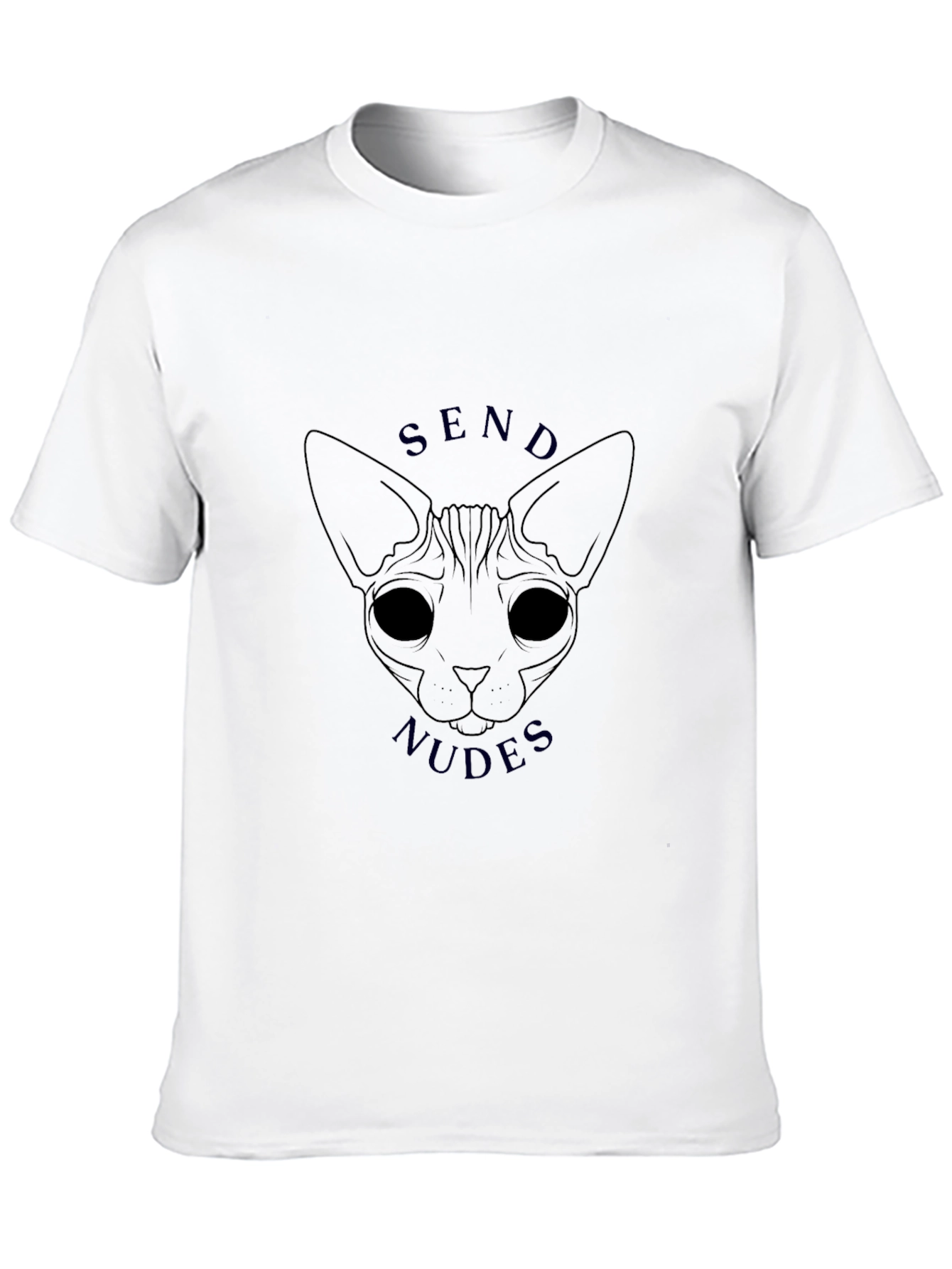 Send Nudes Cat Graphic Tee - Mens Black T-Shirt