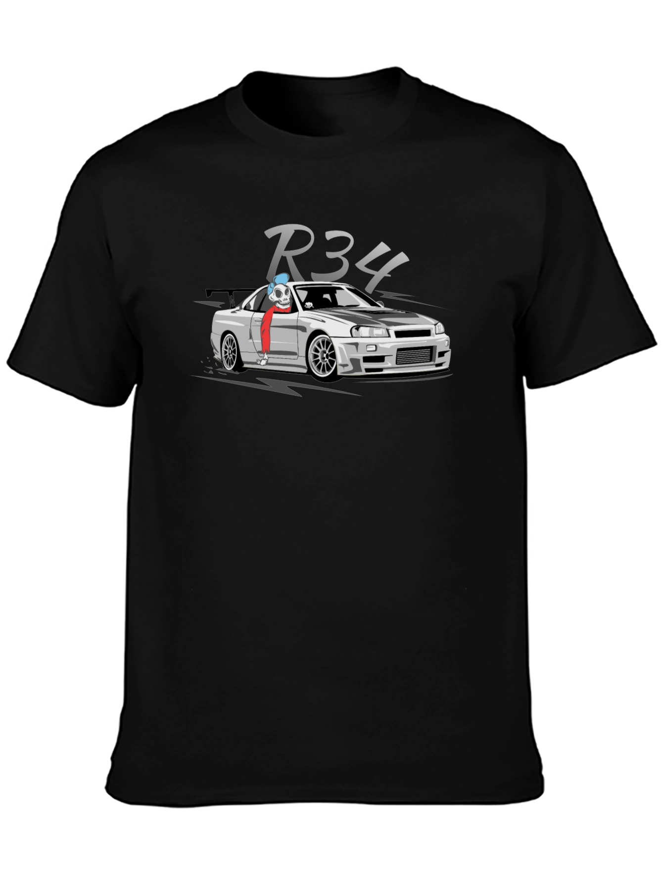 R34 Car Enthusiast Black T-Shirt