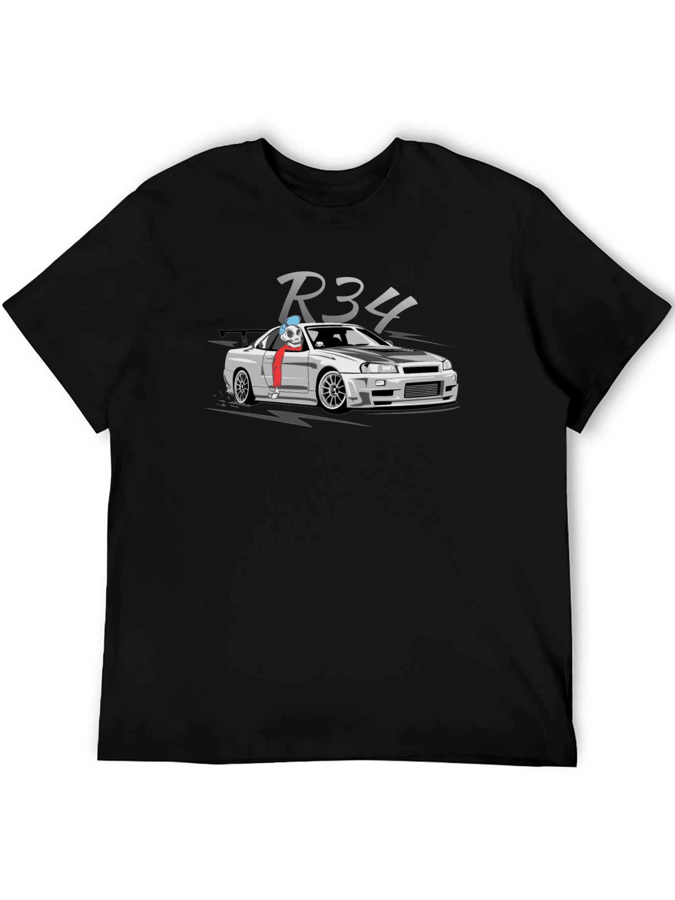 R34 Car Enthusiast Black T-Shirt
