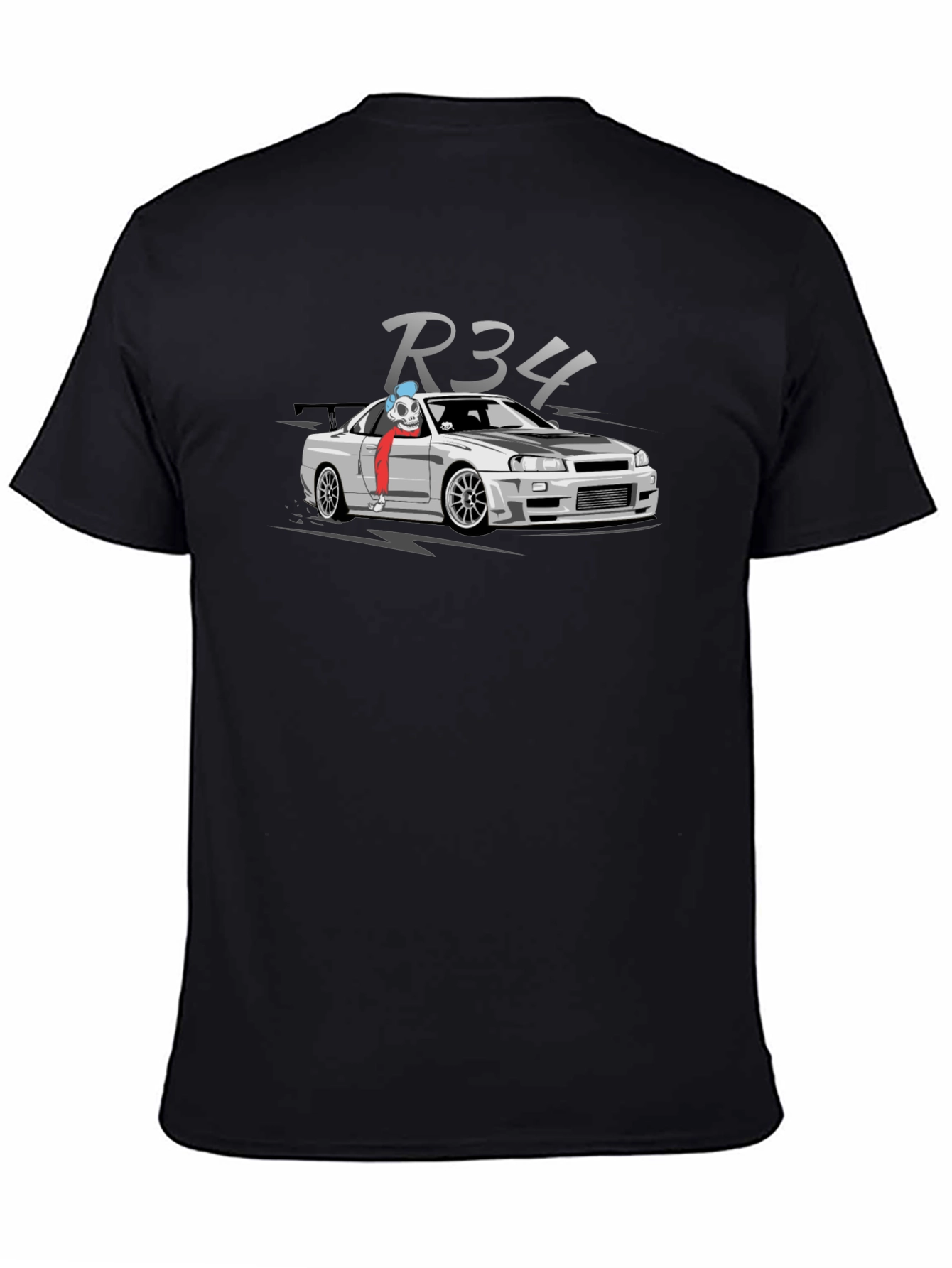 R34 Car Enthusiast Black T-Shirt
