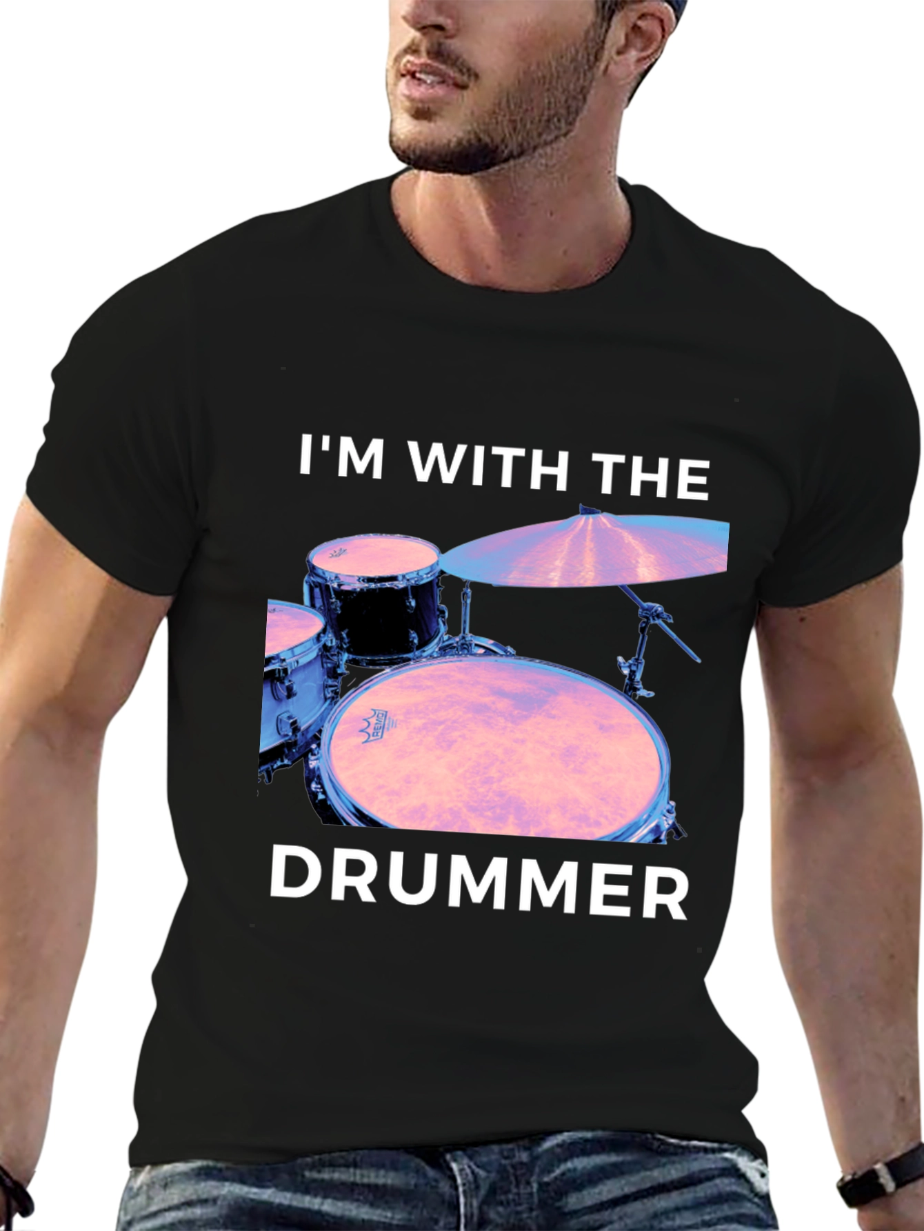 Im With The Drummer Black T-Shirt