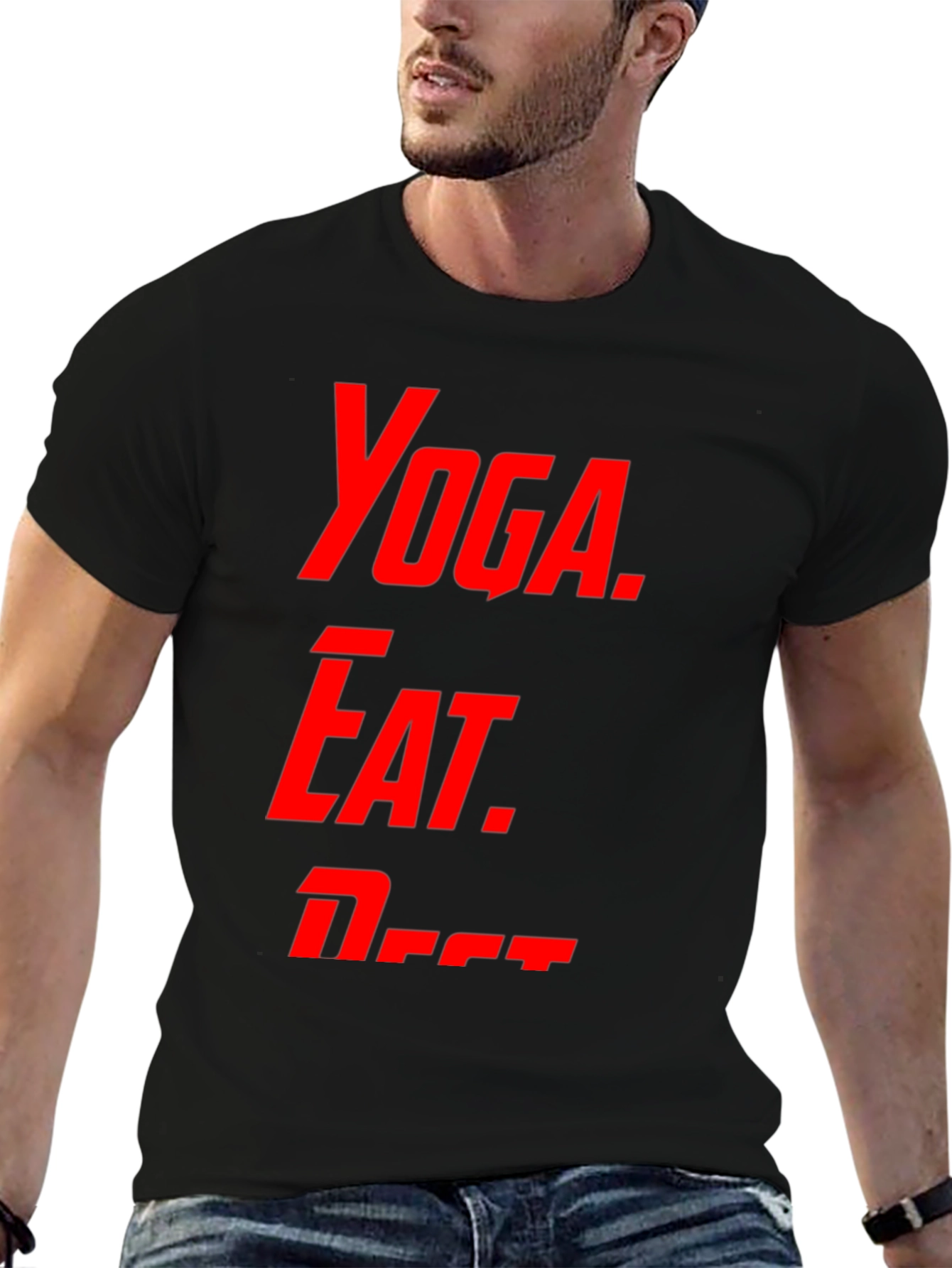 Yoga Eat Nap Mens Graphic T-Shirt