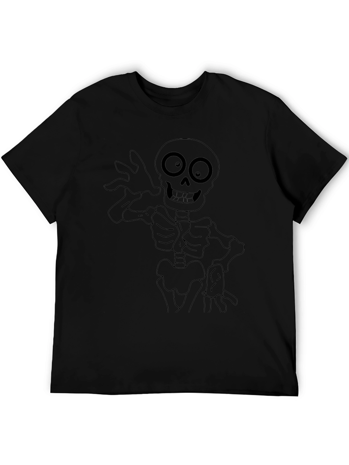 Spooky Skeleton Graphic Tee - Black