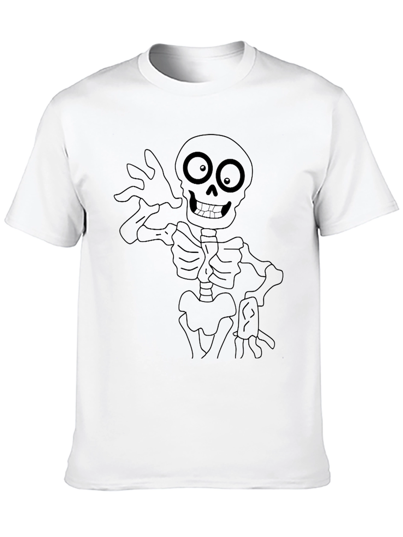 Spooky Skeleton Graphic Tee - Black
