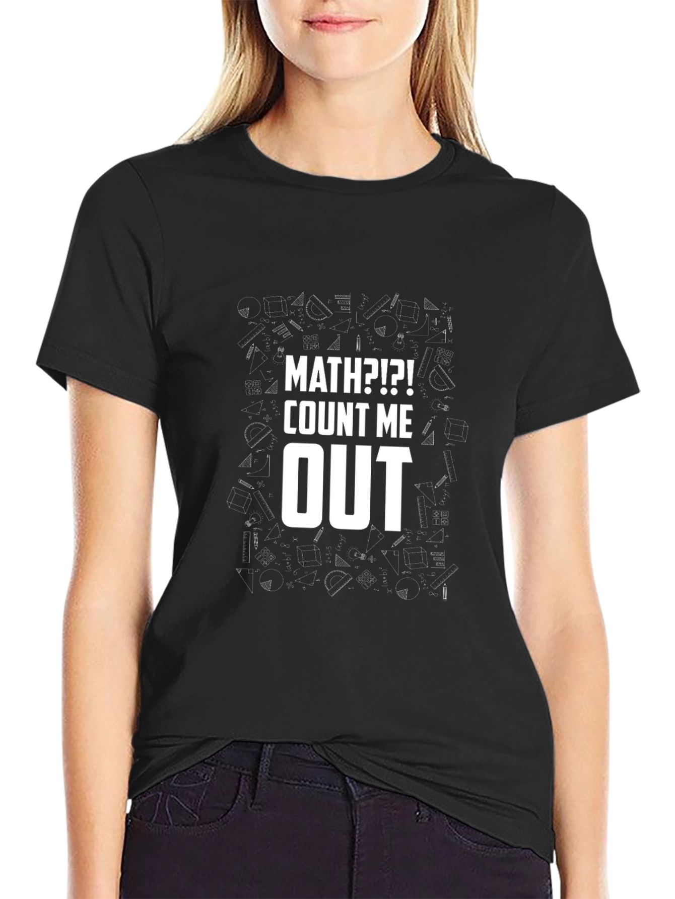 Math?! Count Me Out Black Graphic Tee