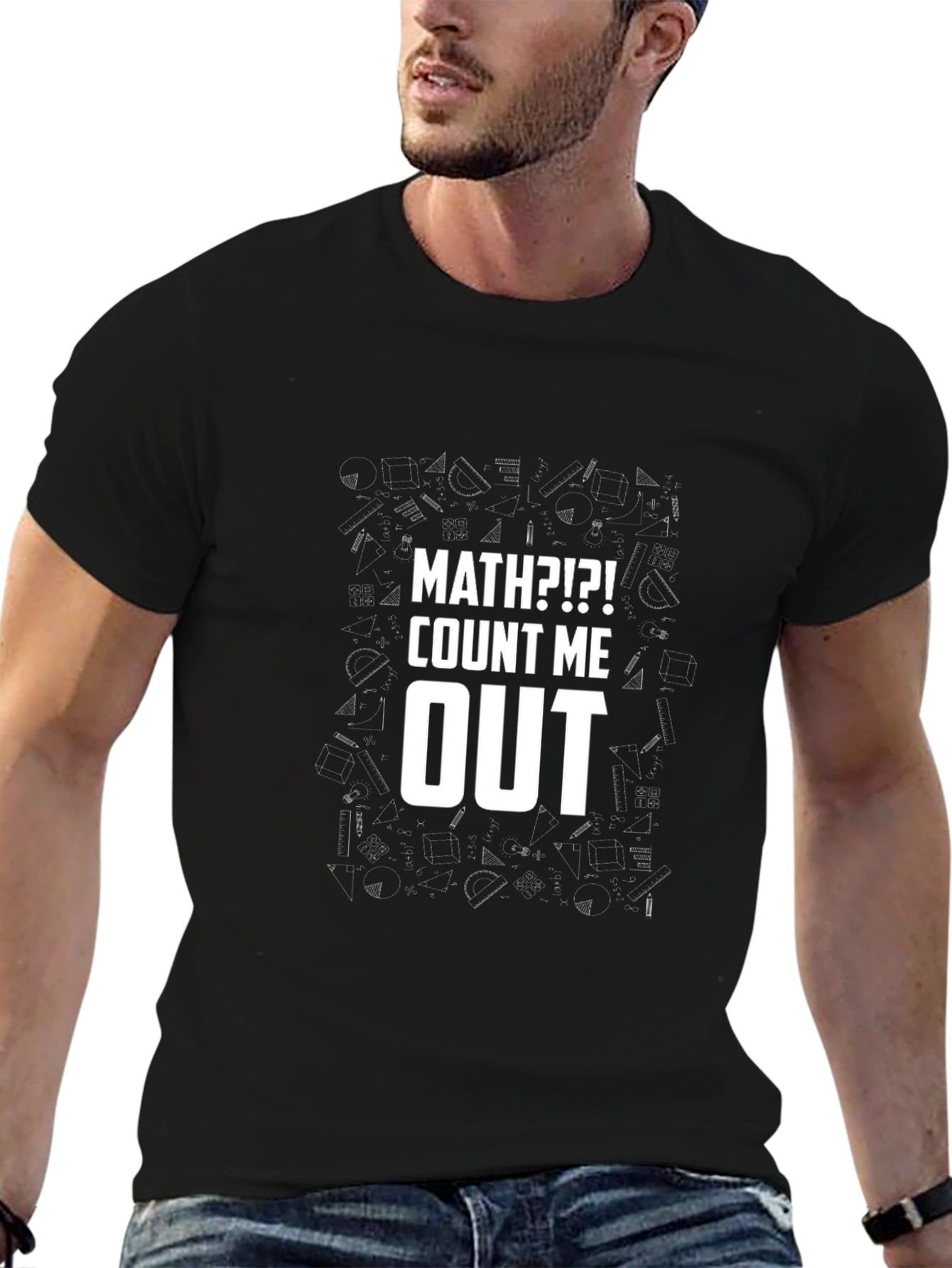 Math?! Count Me Out Black Graphic Tee