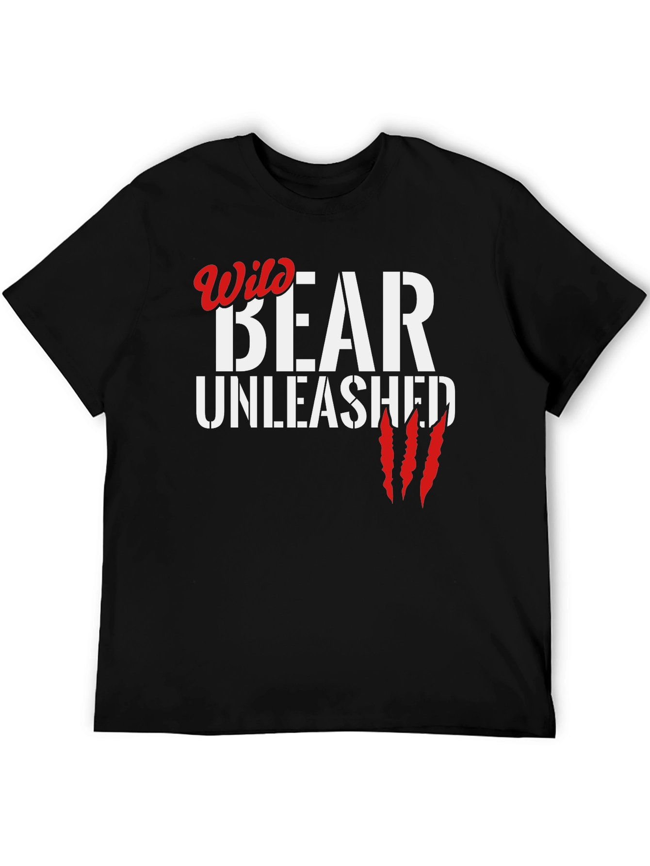 Wild Bear Unleashed Black Graphic Tee