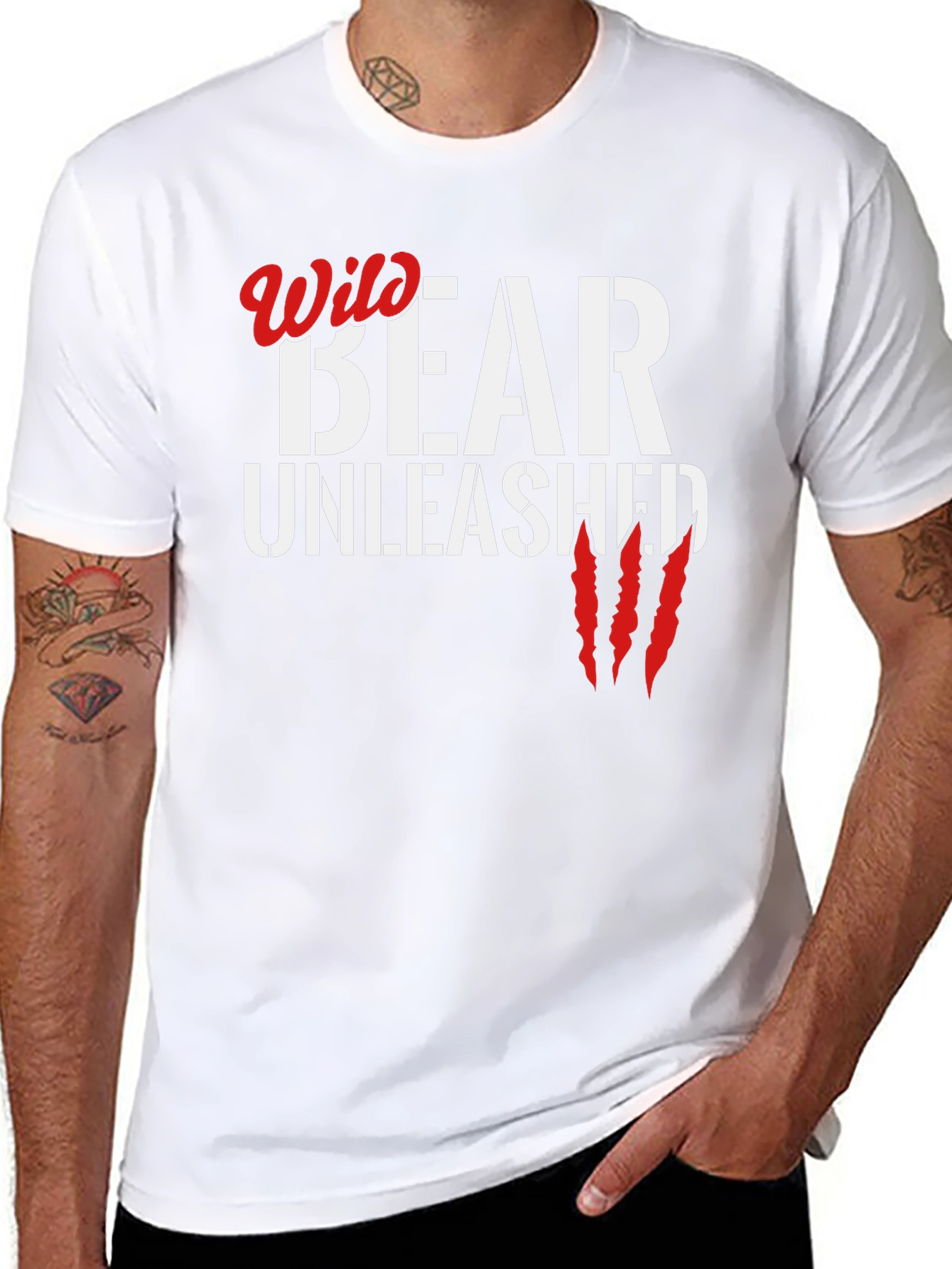 Wild Bear Unleashed Black Graphic Tee