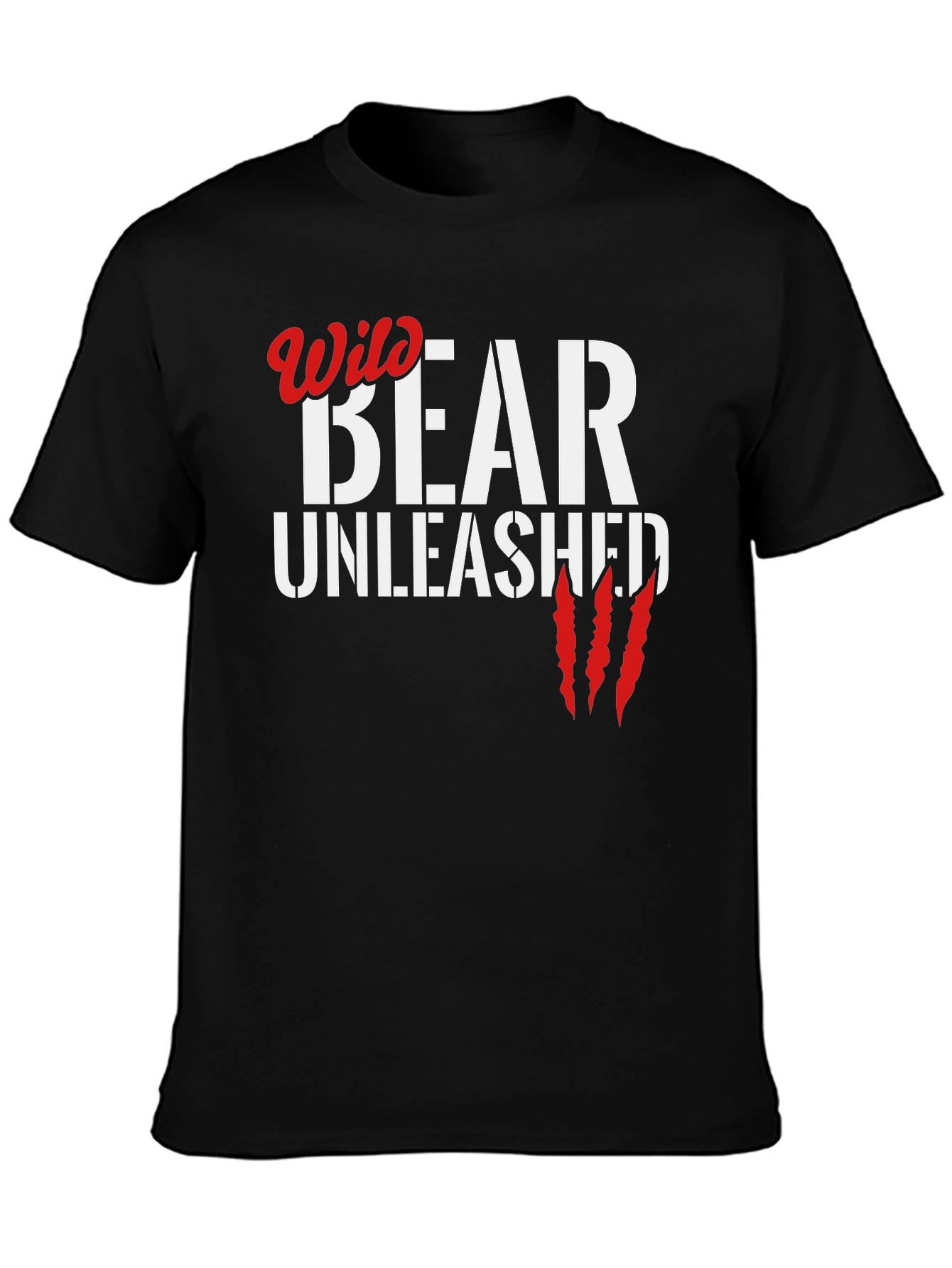 Wild Bear Unleashed Black Graphic Tee