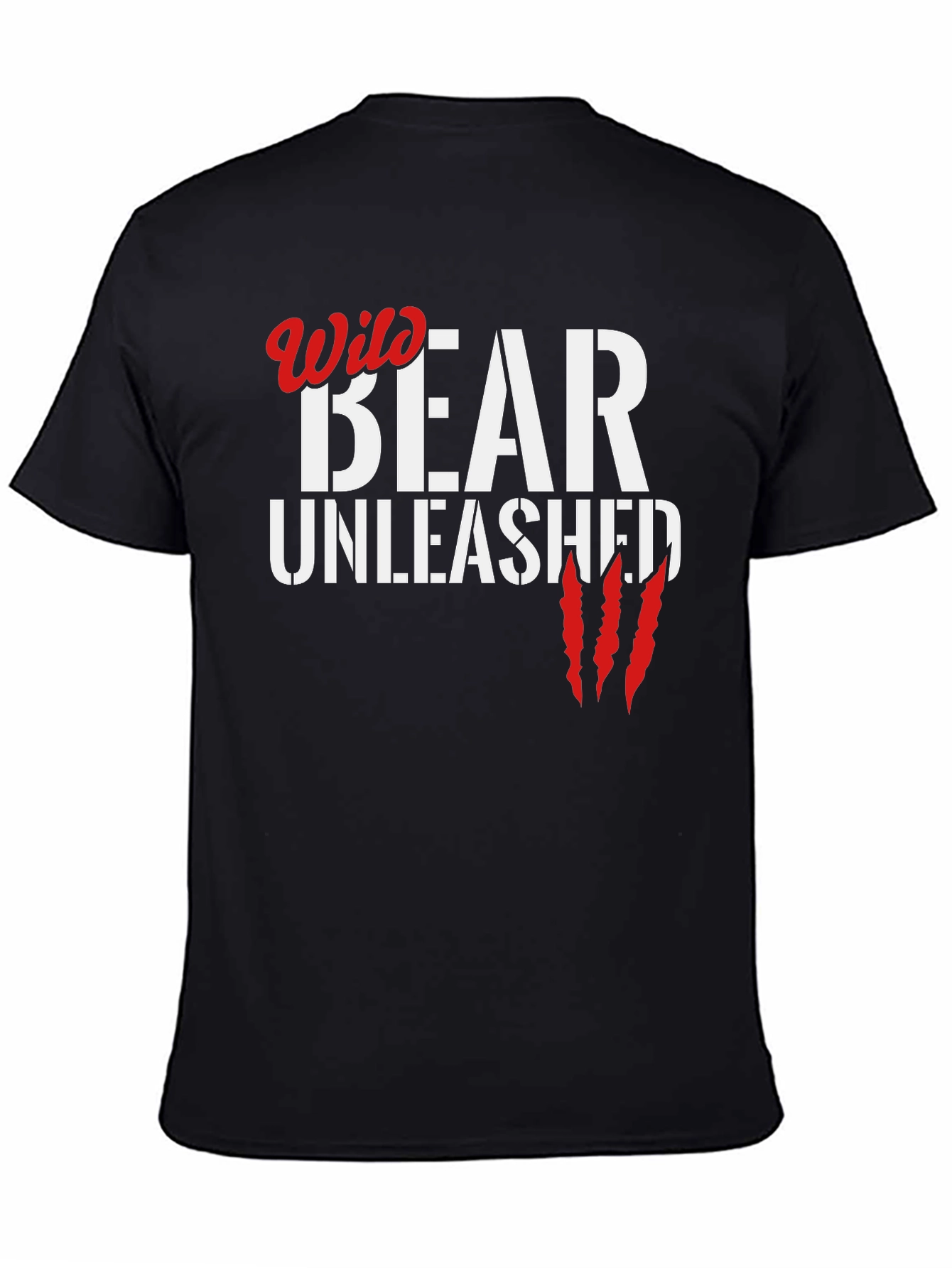 Wild Bear Unleashed Black Graphic Tee
