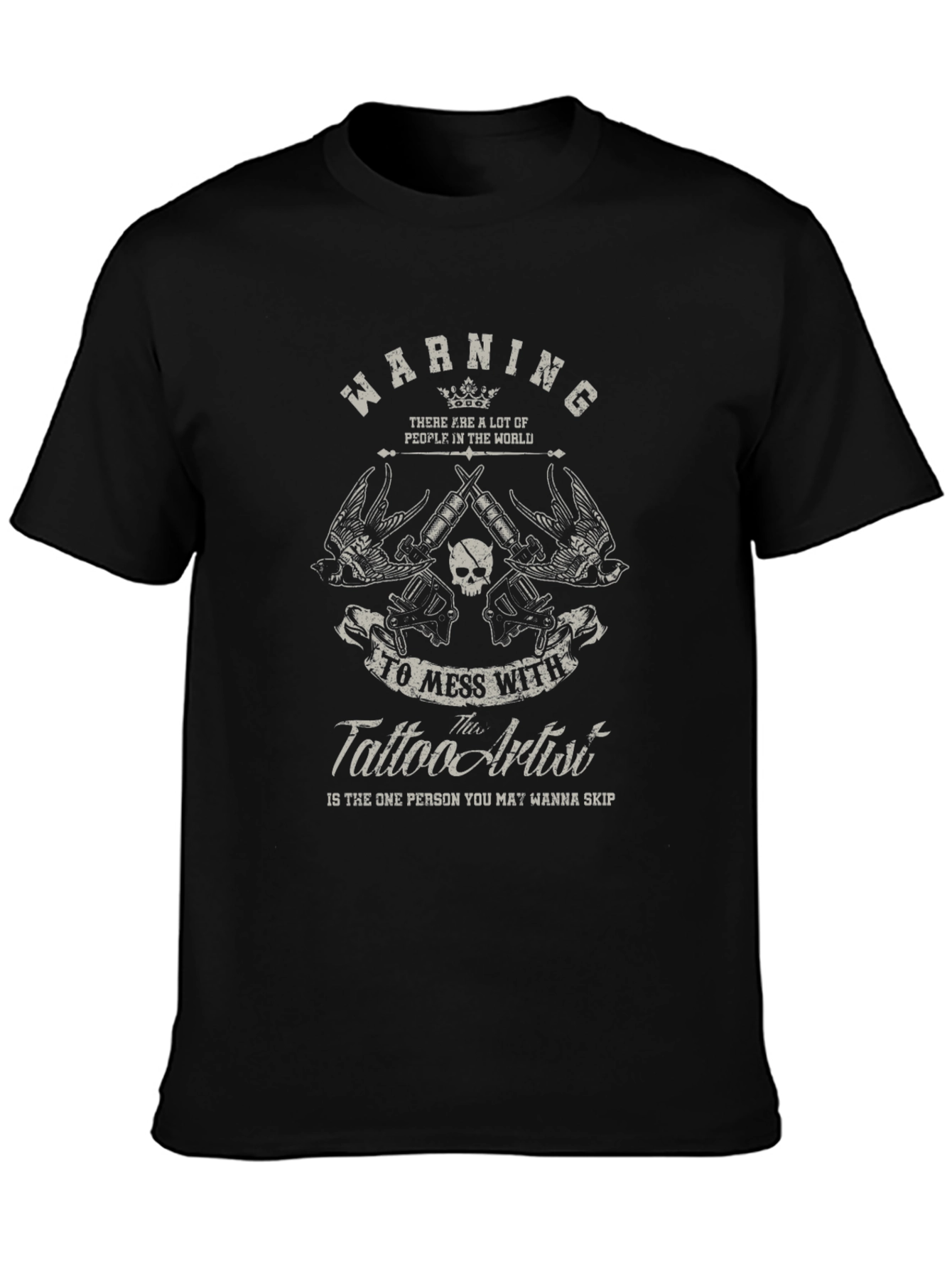 Warning Tattoo Artist Black Graphic T-Shirt