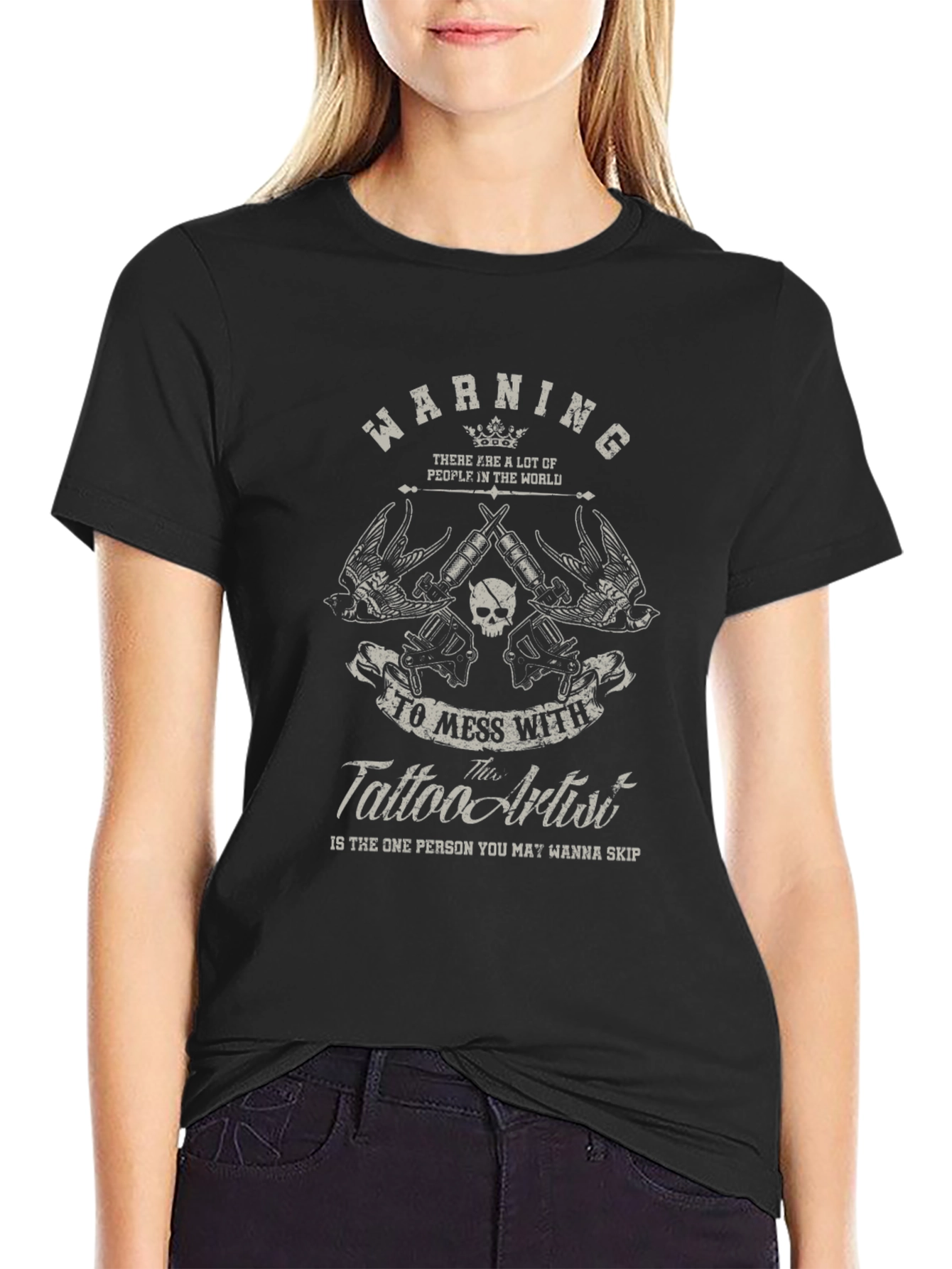 Warning Tattoo Artist Black Graphic T-Shirt