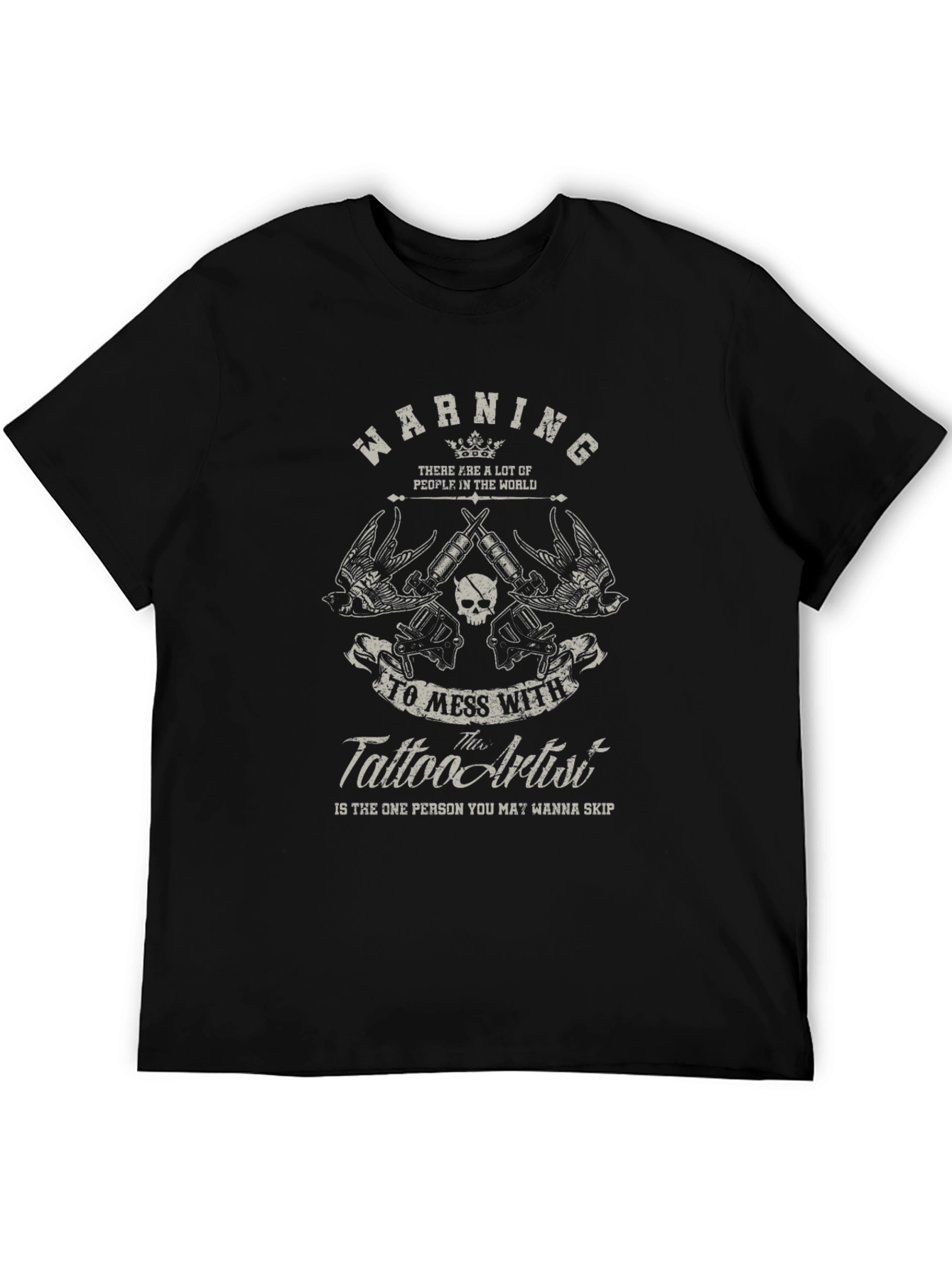 Warning Tattoo Artist Black Graphic T-Shirt