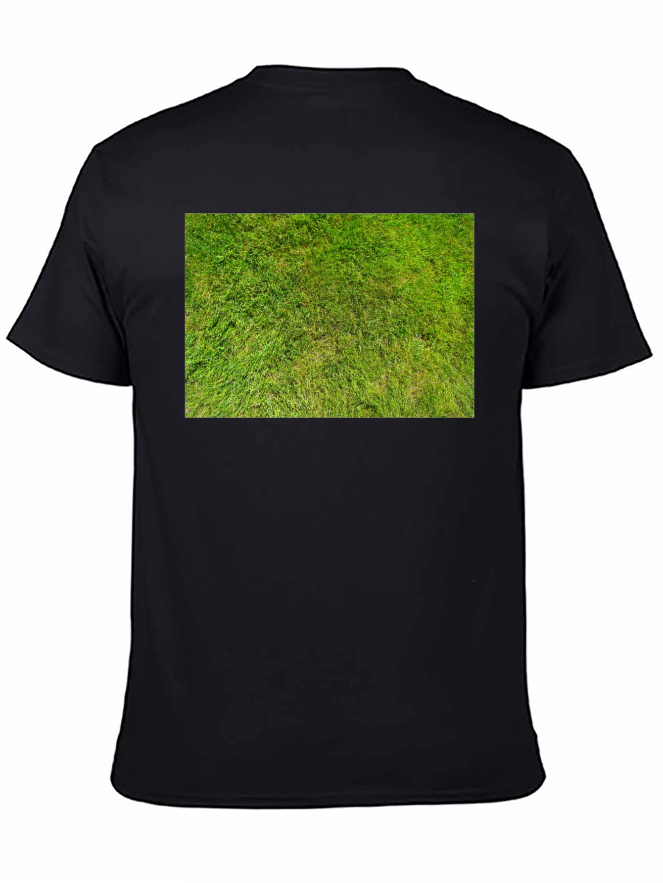 Grass Print Black T-Shirt - Unique Nature Design