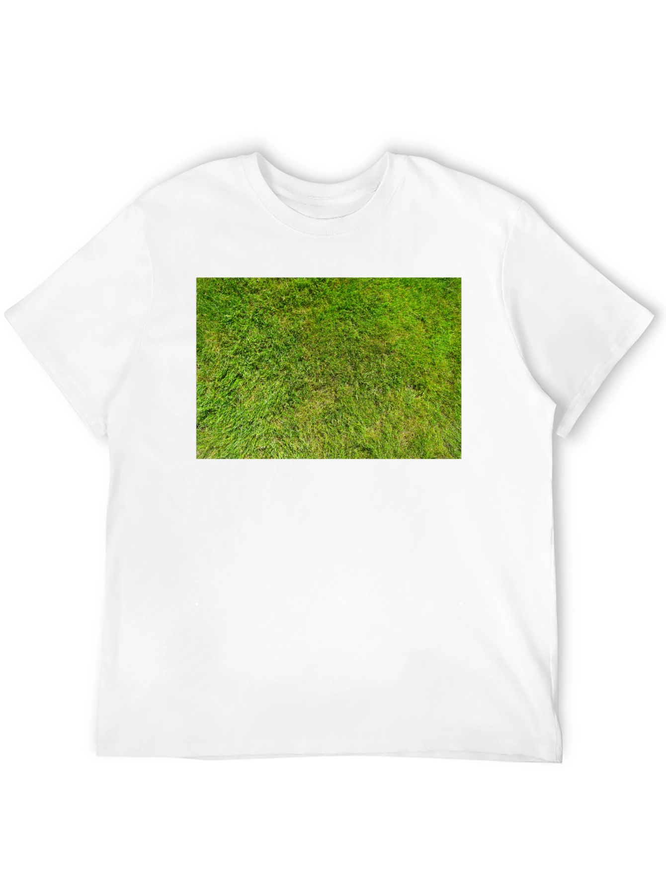 Grass Print Black T-Shirt - Unique Nature Design
