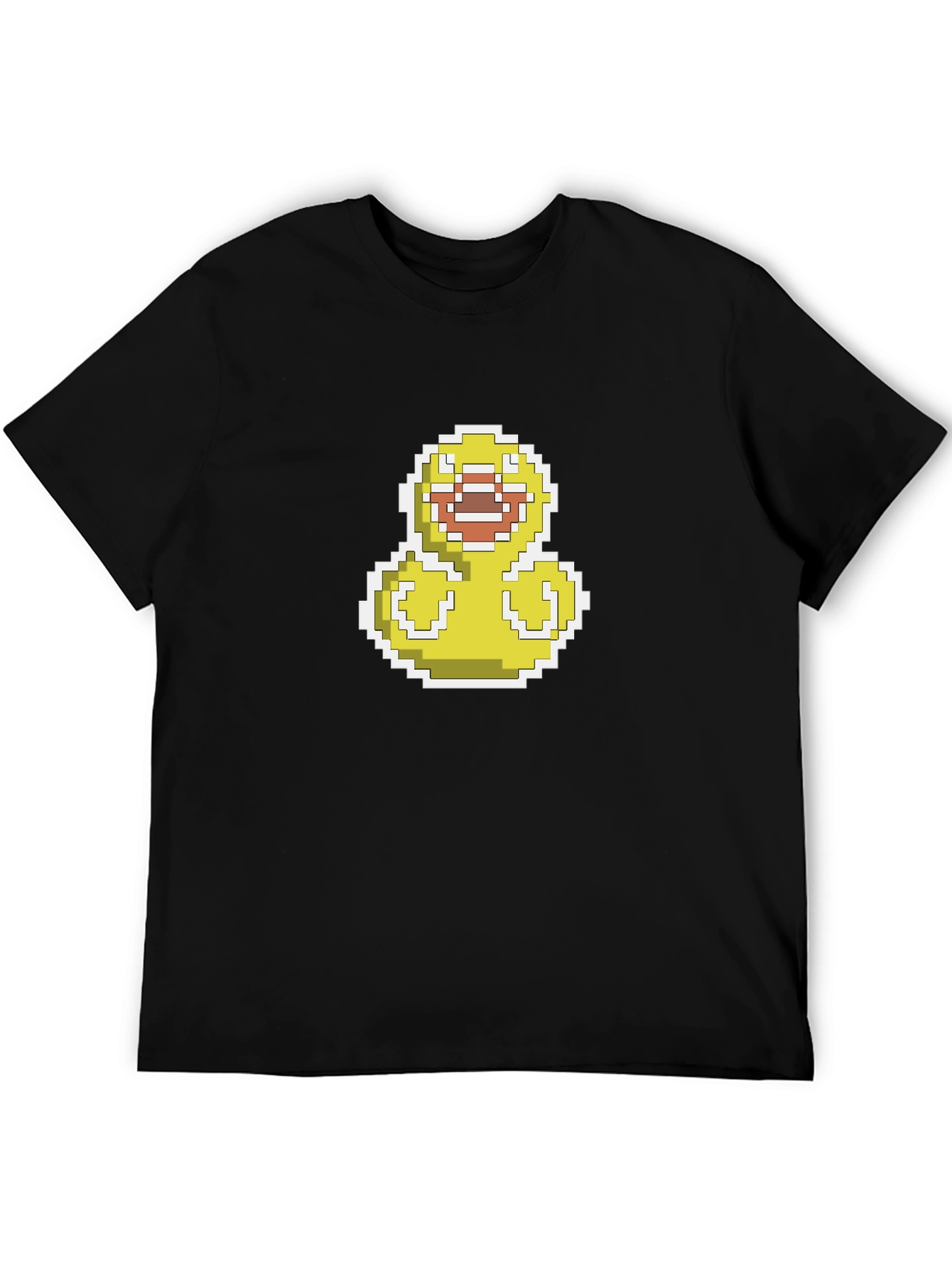 Pixel Duck Graphic Black T-Shirt - Casual Style