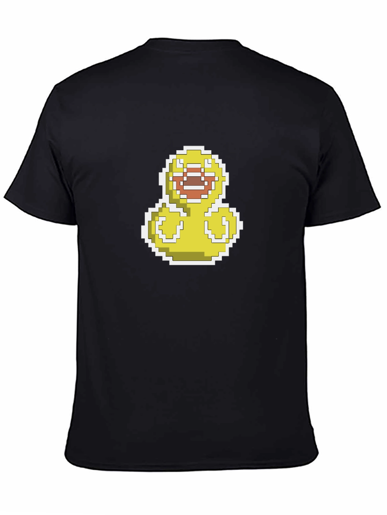 Pixel Duck Graphic Black T-Shirt - Casual Style
