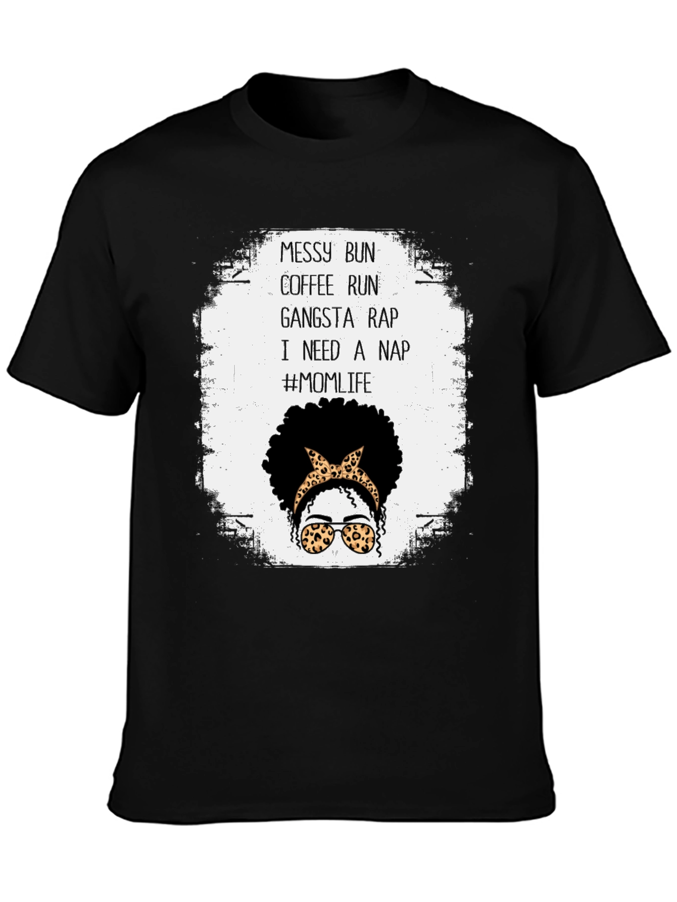 Messy Bun Coffee Run Mom Life T-Shirt