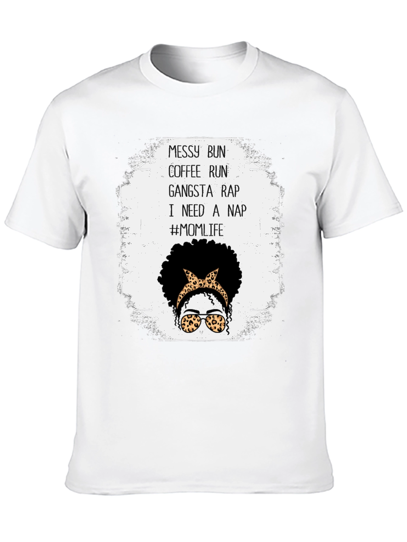 Messy Bun Coffee Run Mom Life T-Shirt