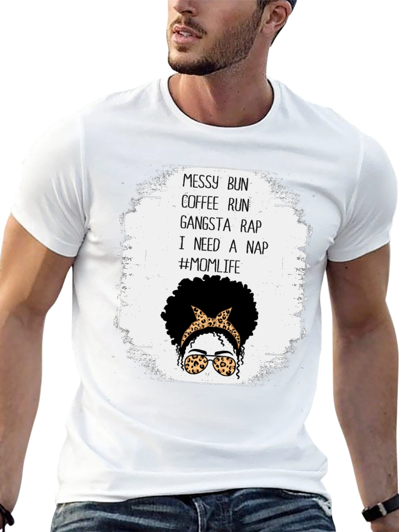 Messy Bun Coffee Run Mom Life T-Shirt