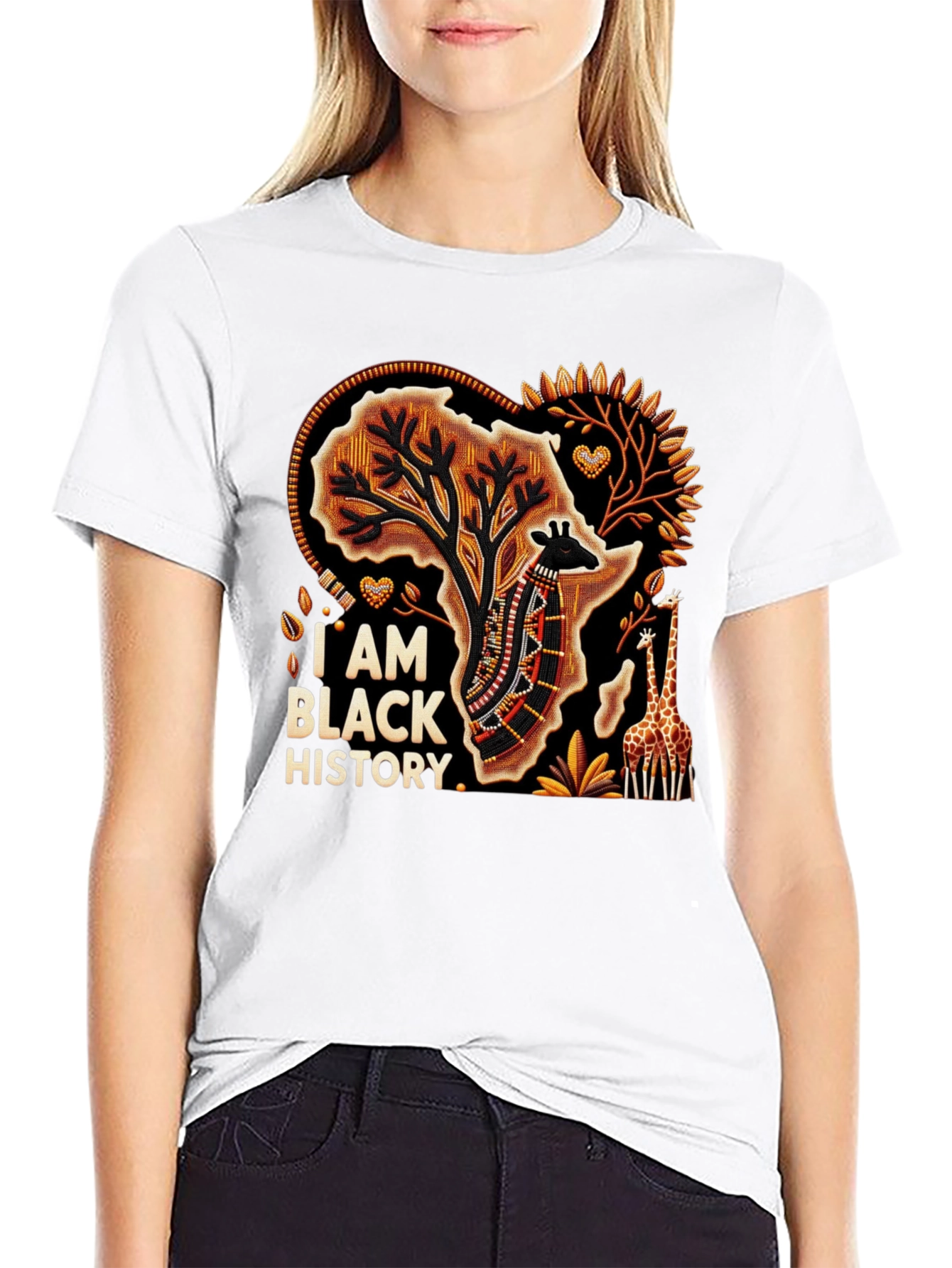 Black History T-Shirt - African Giraffe Tee