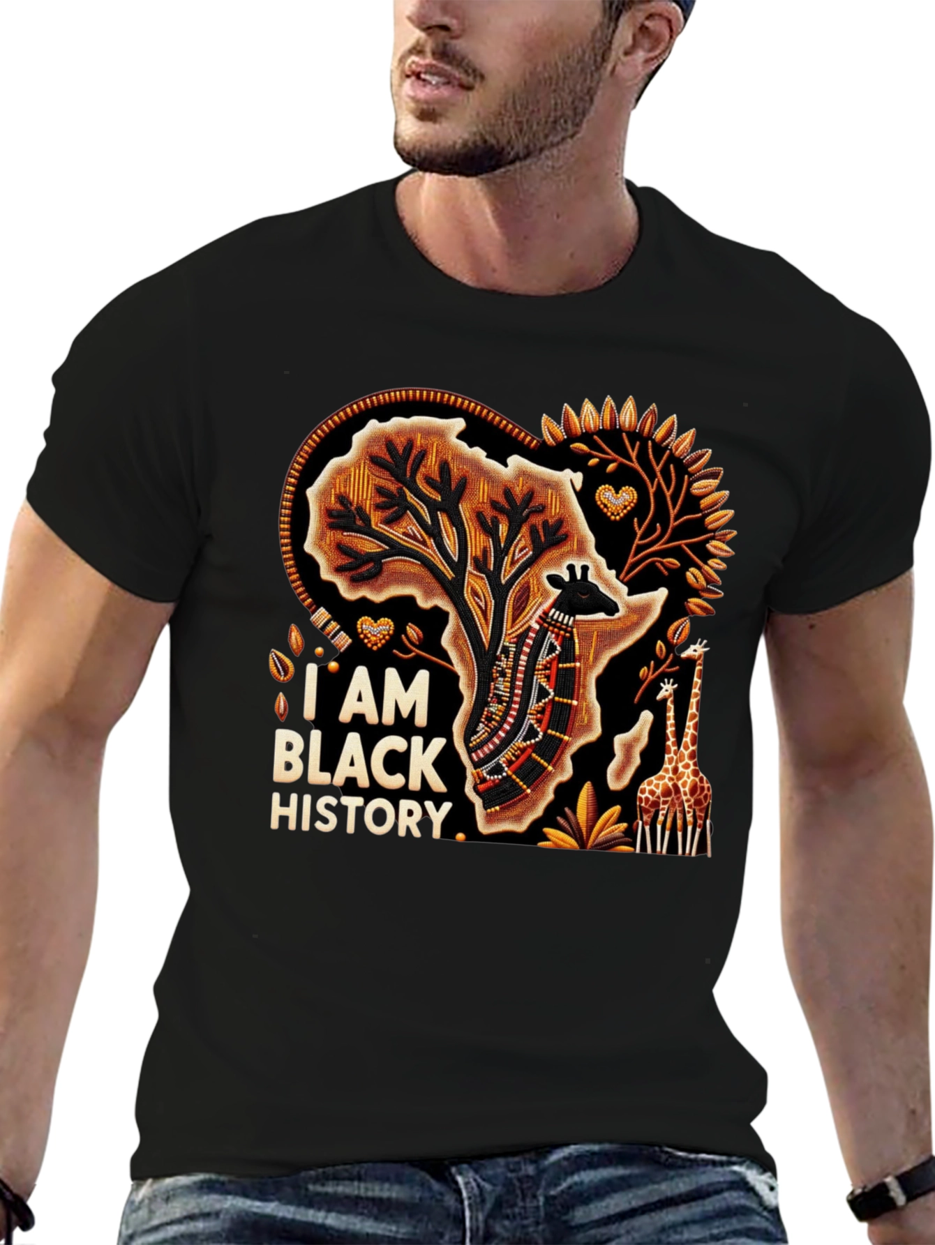 Black History T-Shirt - African Giraffe Tee