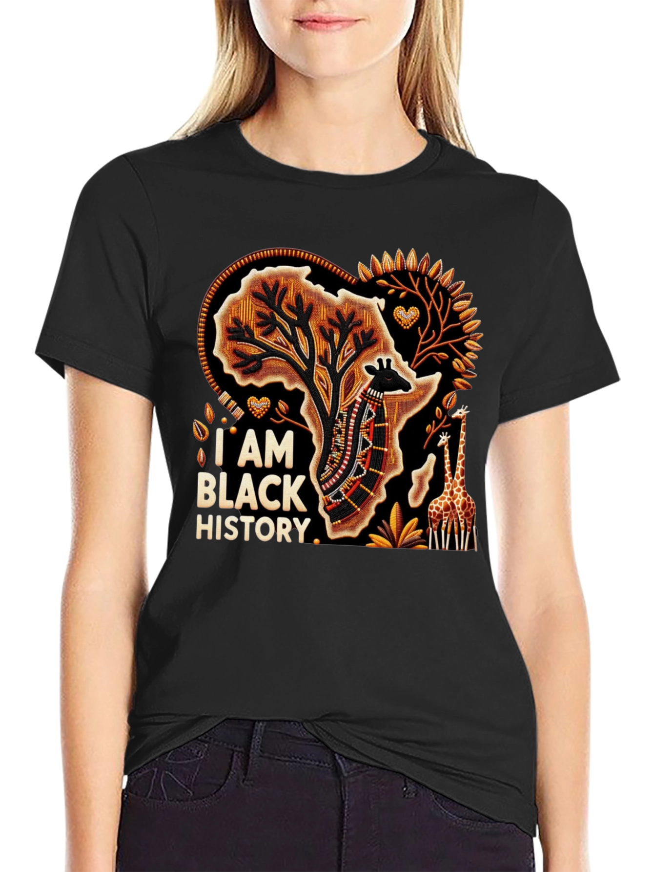 Black History T-Shirt - African Giraffe Tee