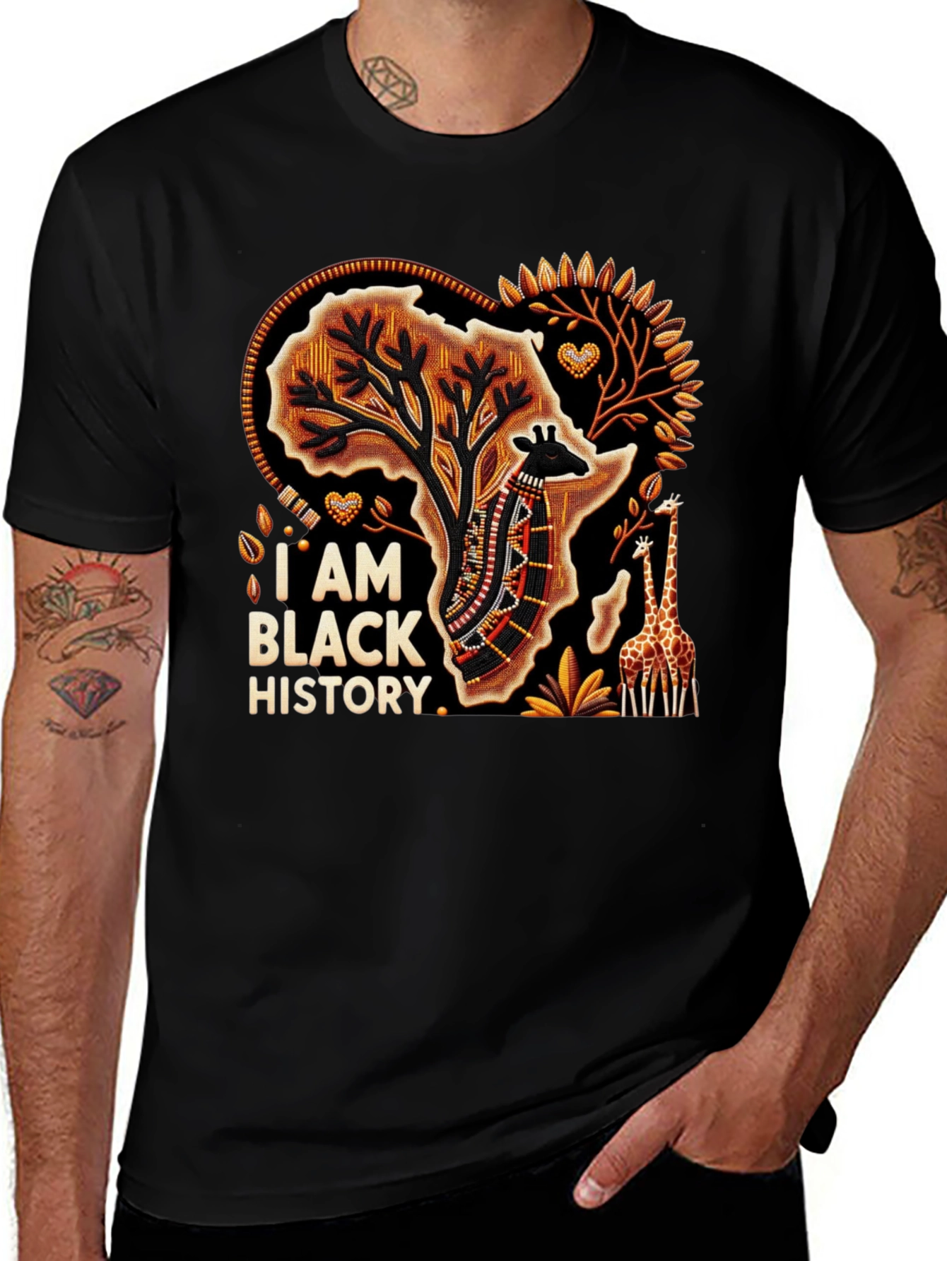 Black History T-Shirt - African Giraffe Tee