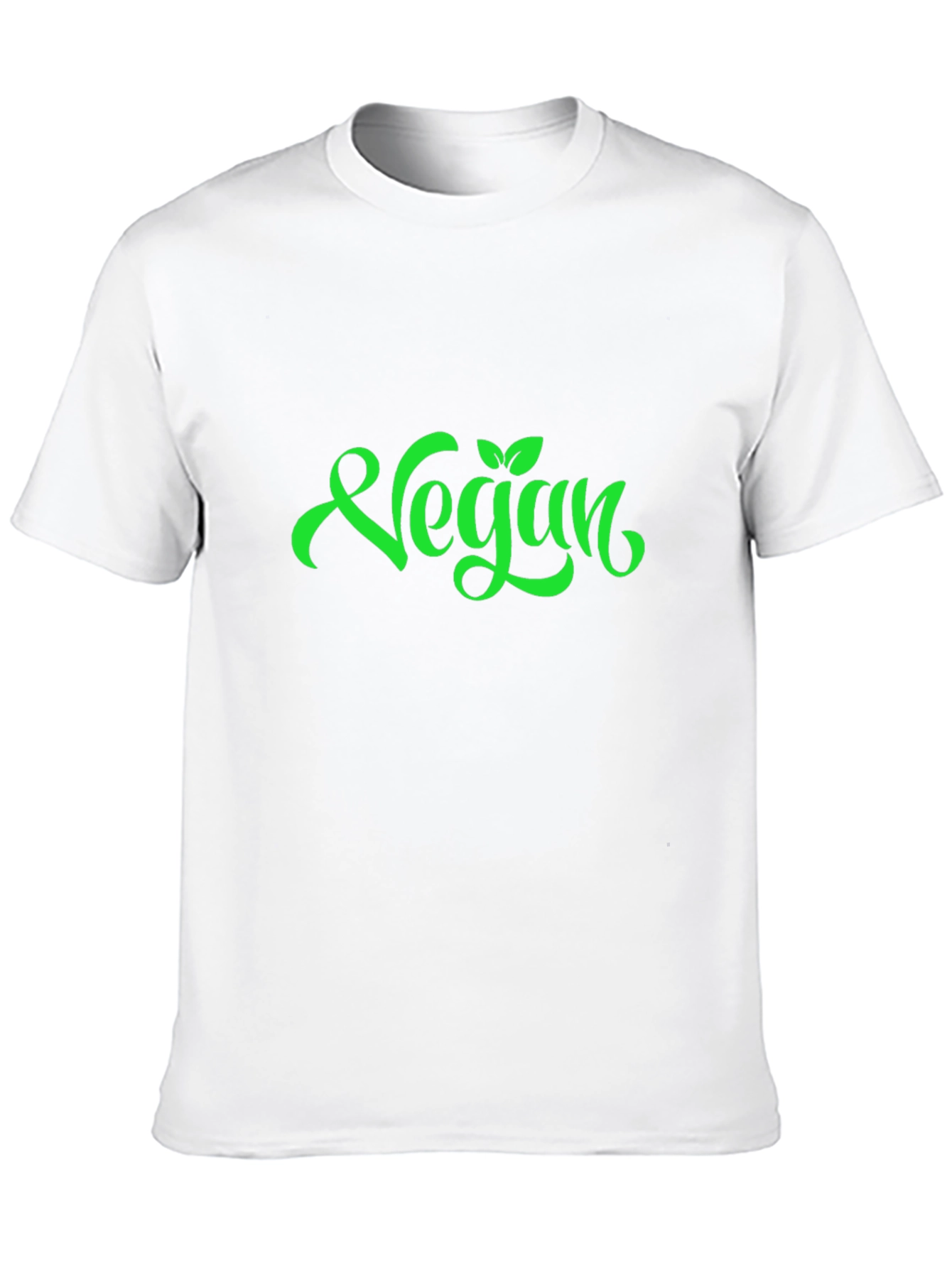 Vegan Green Lettering Black T-Shirt