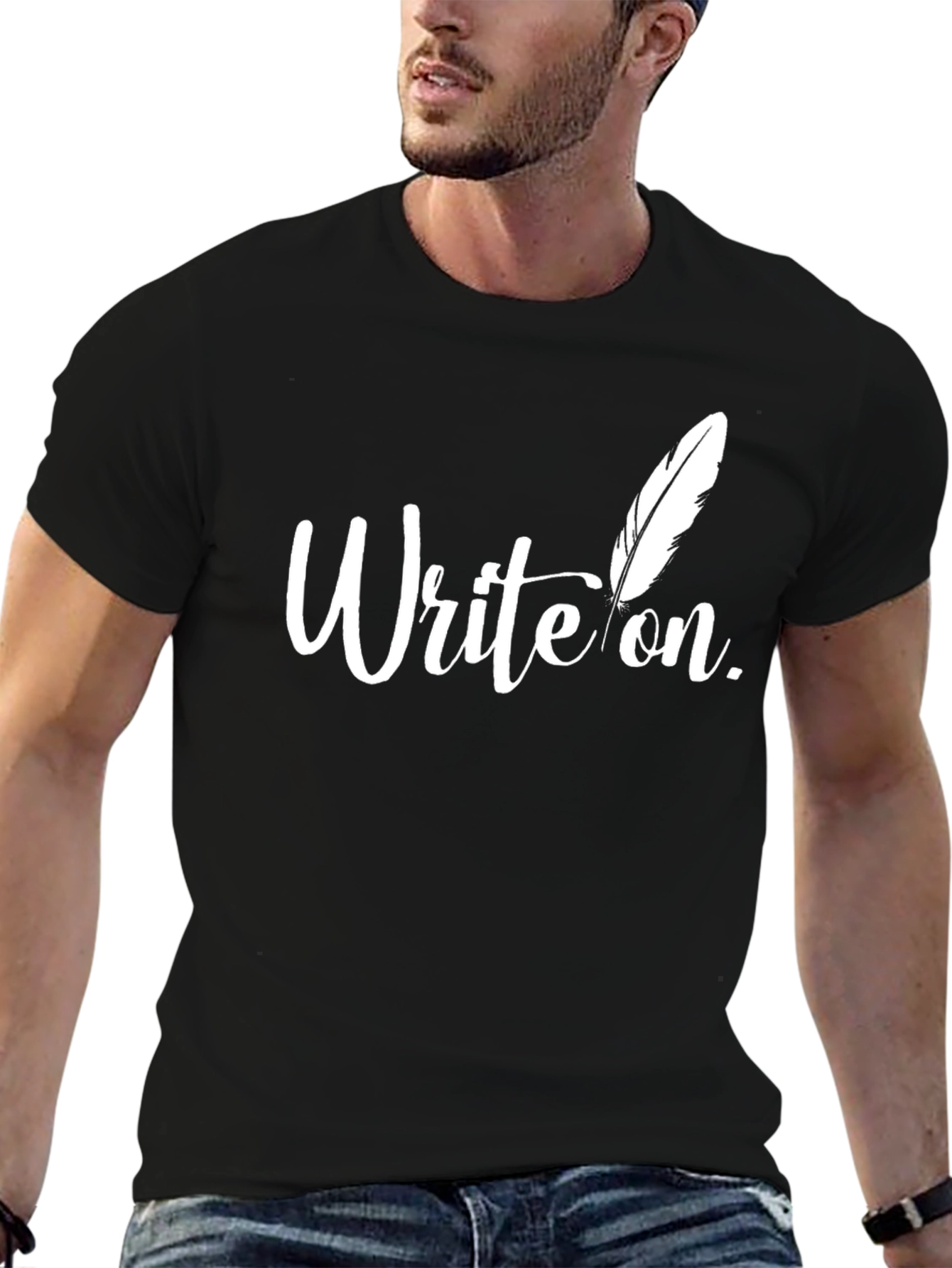 Write On Black T-Shirt - Writers Inspiration